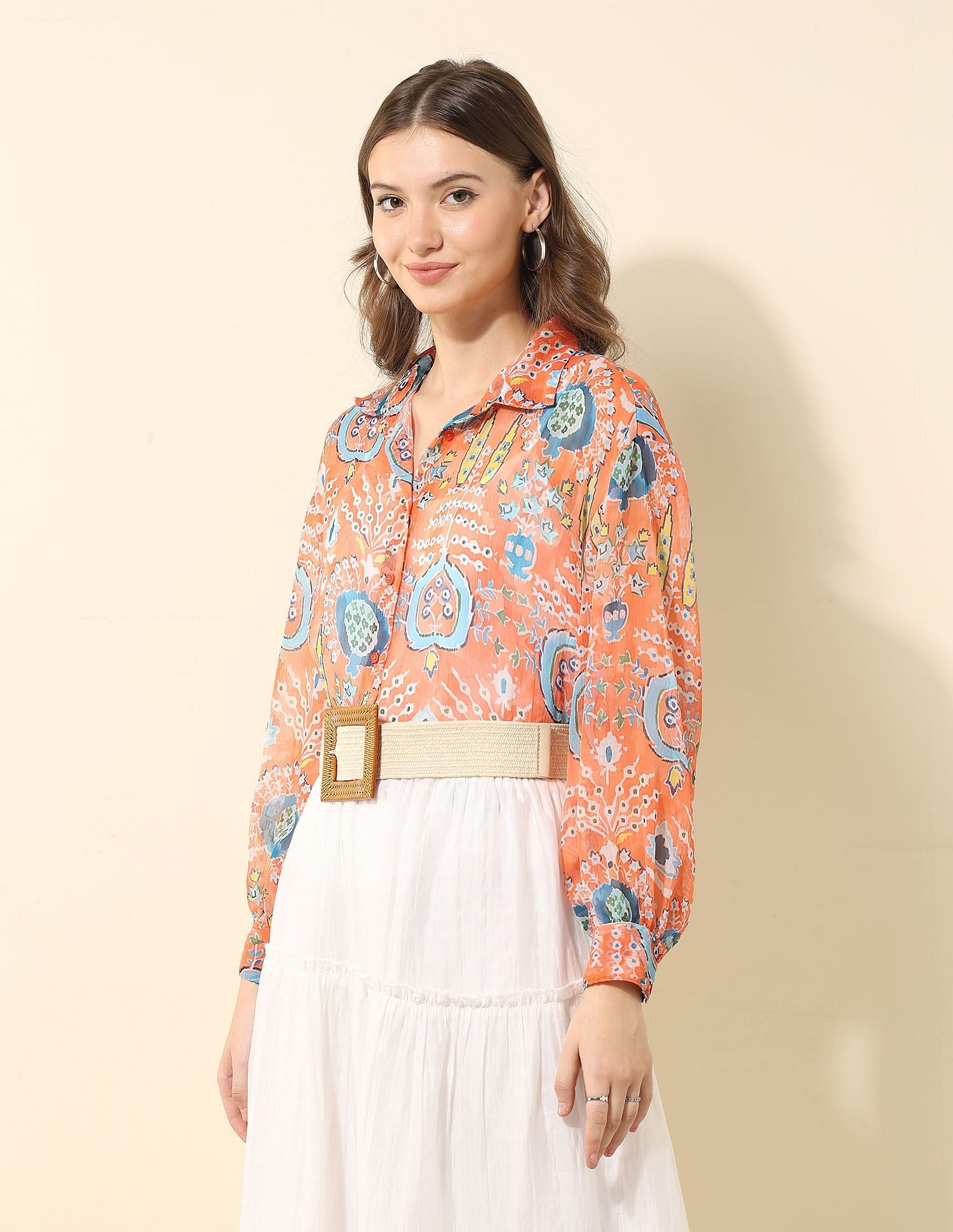 Relaxed Fit Chiffon Sheer Shirt Multi-colour - U.S. POLO ASSN. | Large