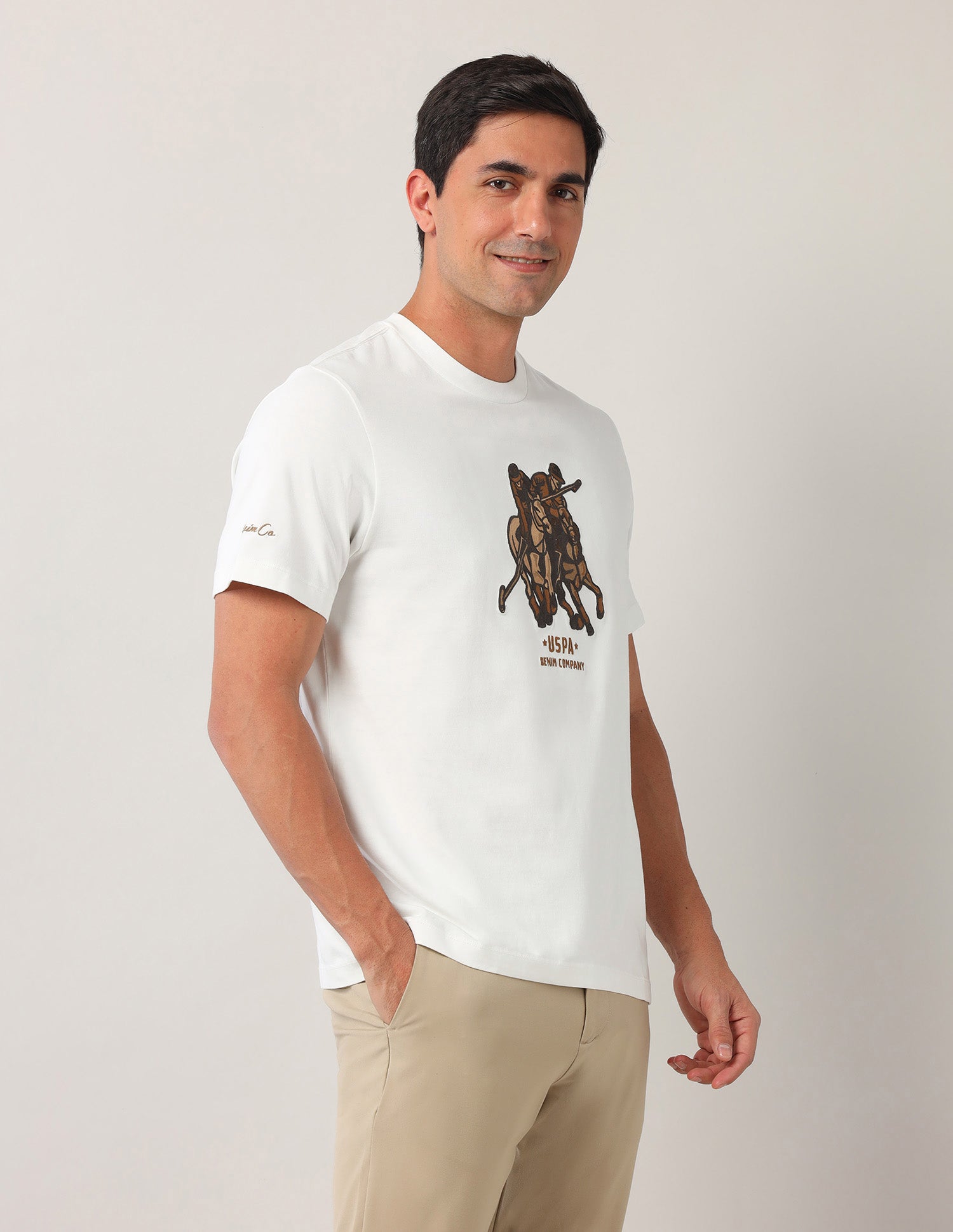 Pure Cotton Americana T-Shirt Ivory - U.S. Polo Assn. India | Large
