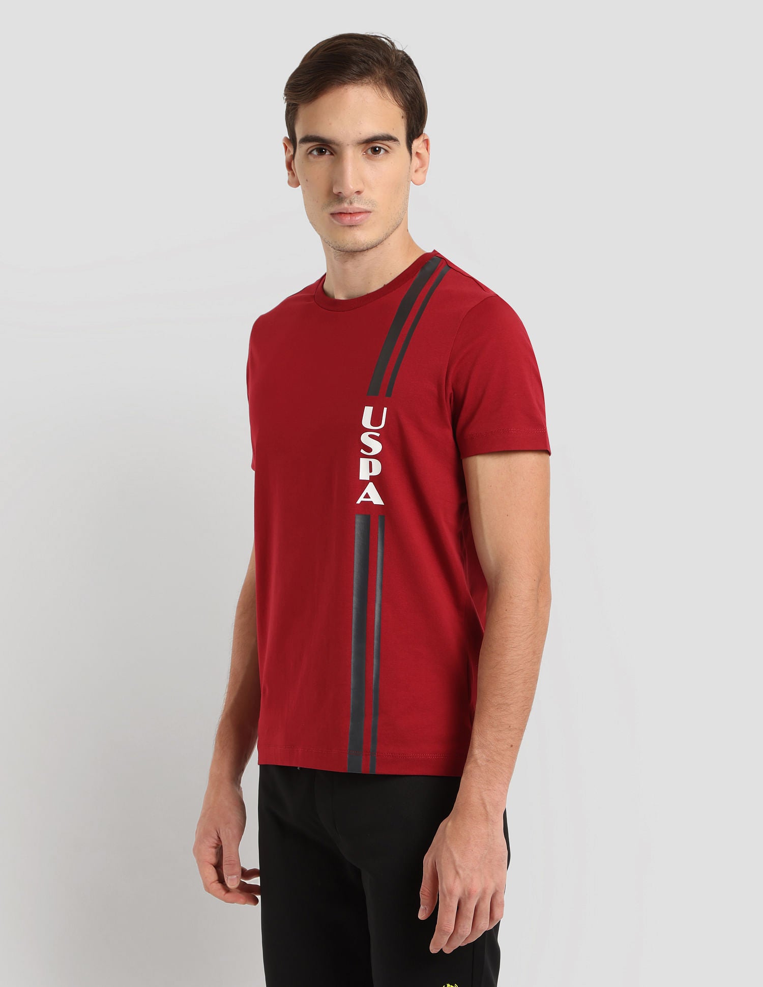 Brand Print Sport T-Shirt Dark Red - U.S. Polo Assn. India | Large