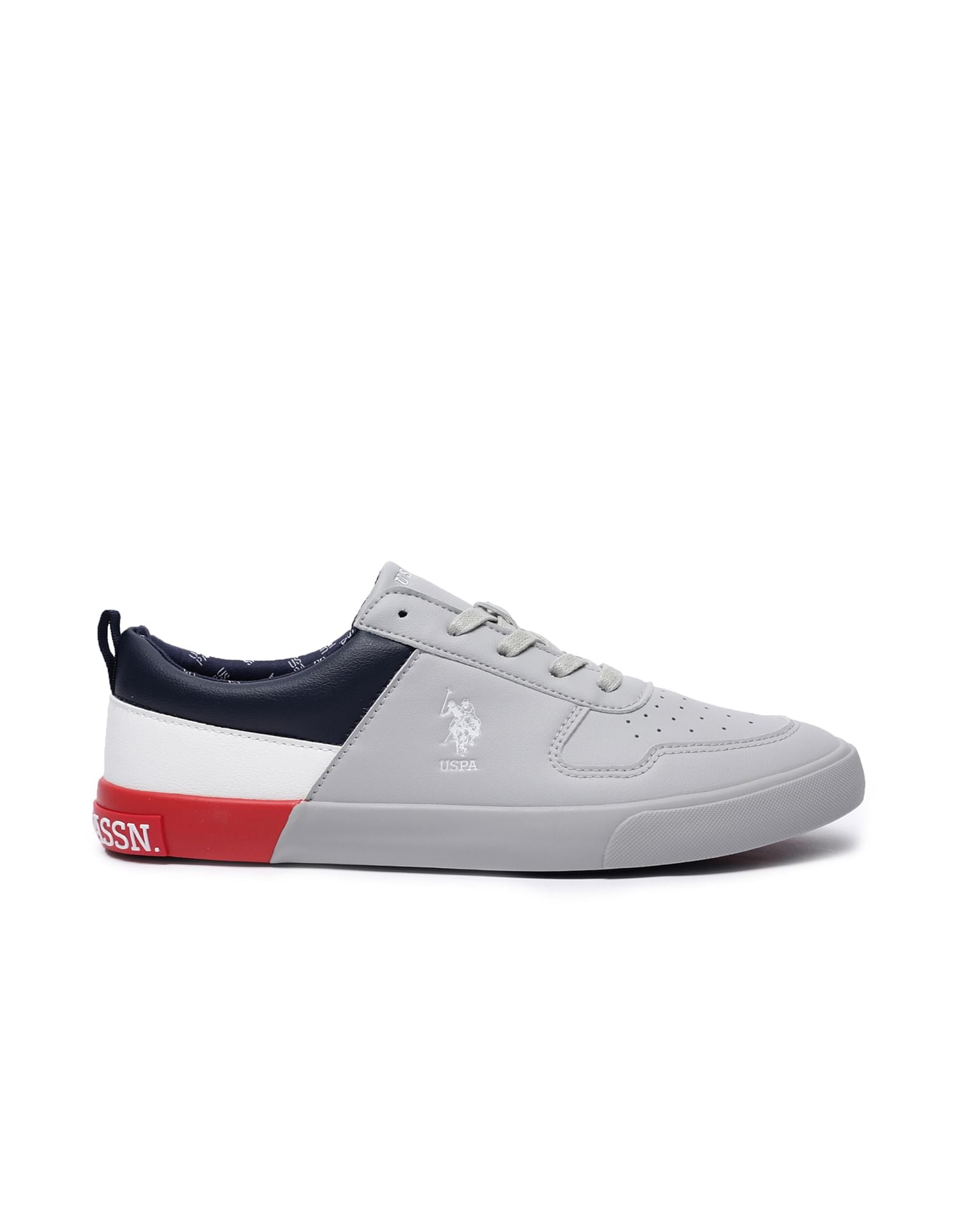 Panelled Colour Block Clanal Sneakers Grey - U.S. POLO ASSN. | Large