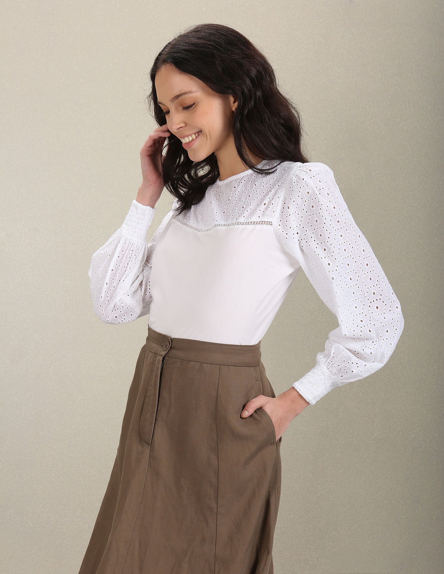 Round Neck Long Sleeve Top White - U.S. POLO ASSN. | Large