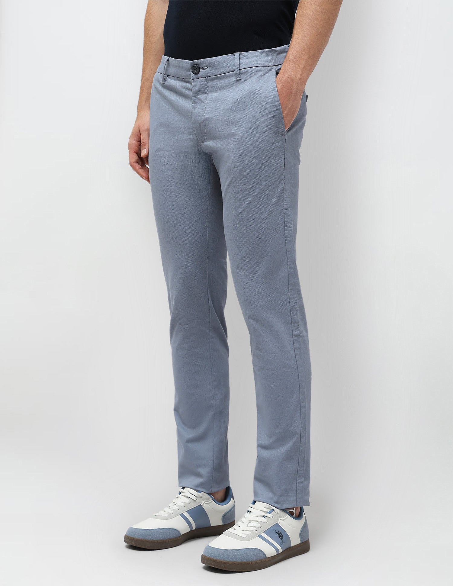 Denver Slim Fit Satin Trousers Blue - U.S. POLO ASSN. | Large