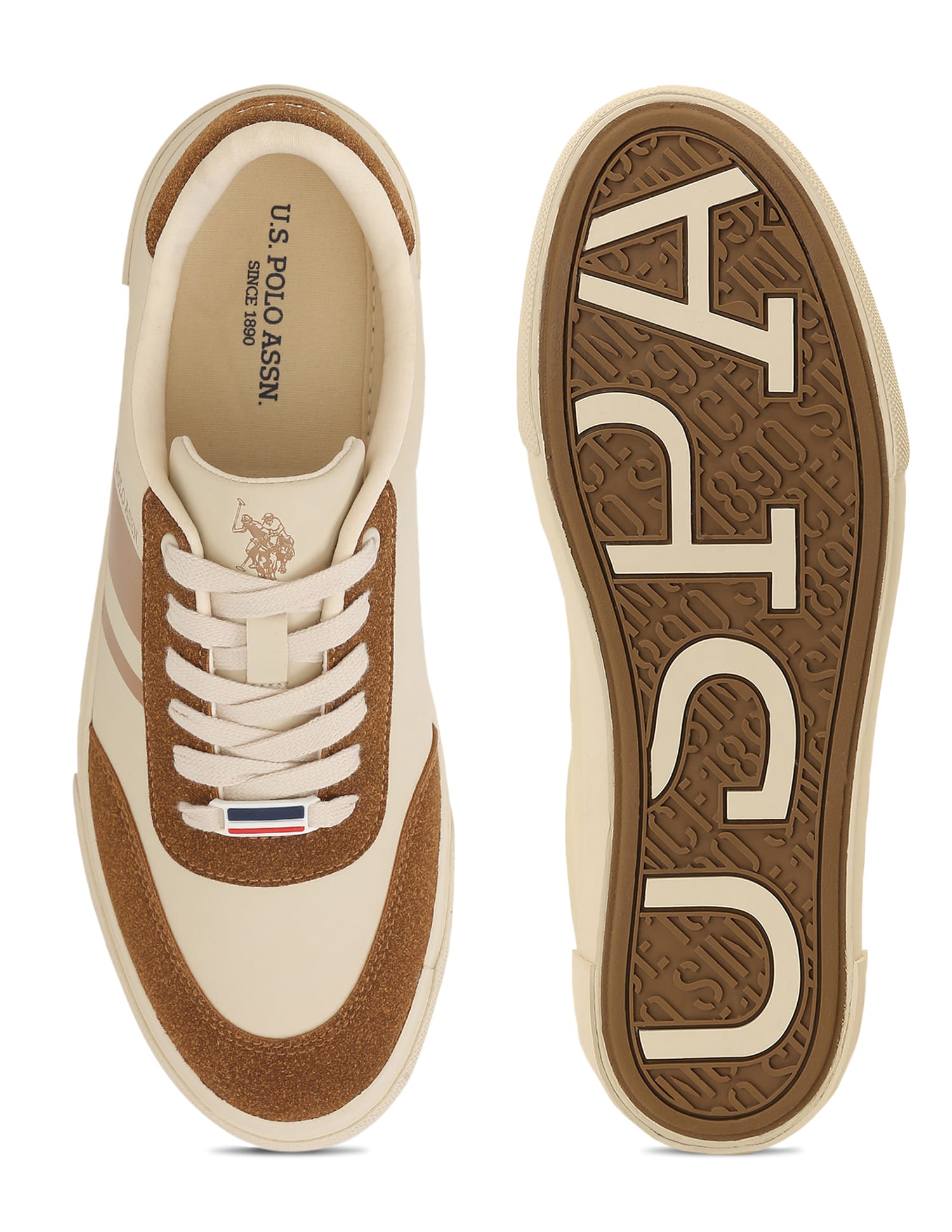Men Krister 4.0 Colourblocked Sneakers Beige - U.S. Polo Assn. India | Large