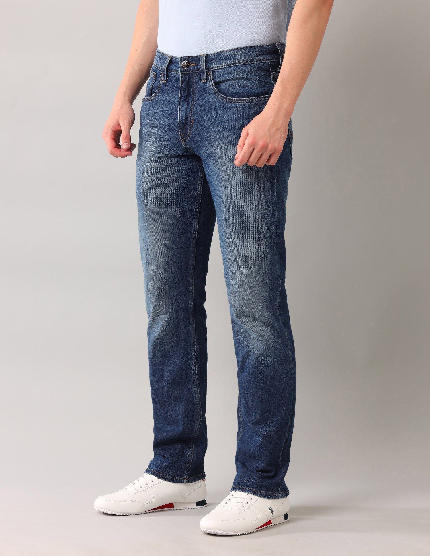Harold Slim Straight Fit Blue Jeans Blue - U.S. Polo Assn. India | Large