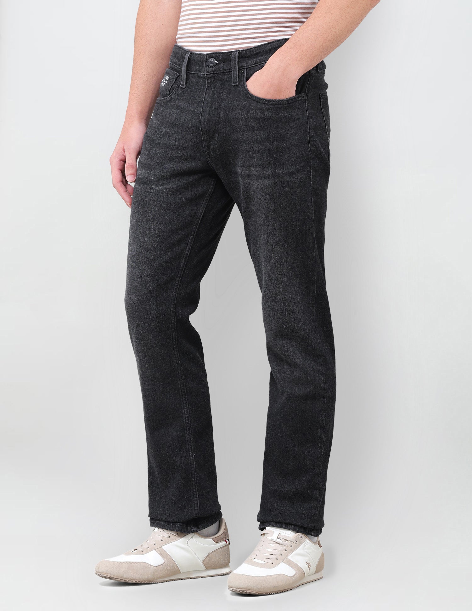 Harold Slim Straight Fit Black Jeans Black - U.S. Polo Assn. India | Large