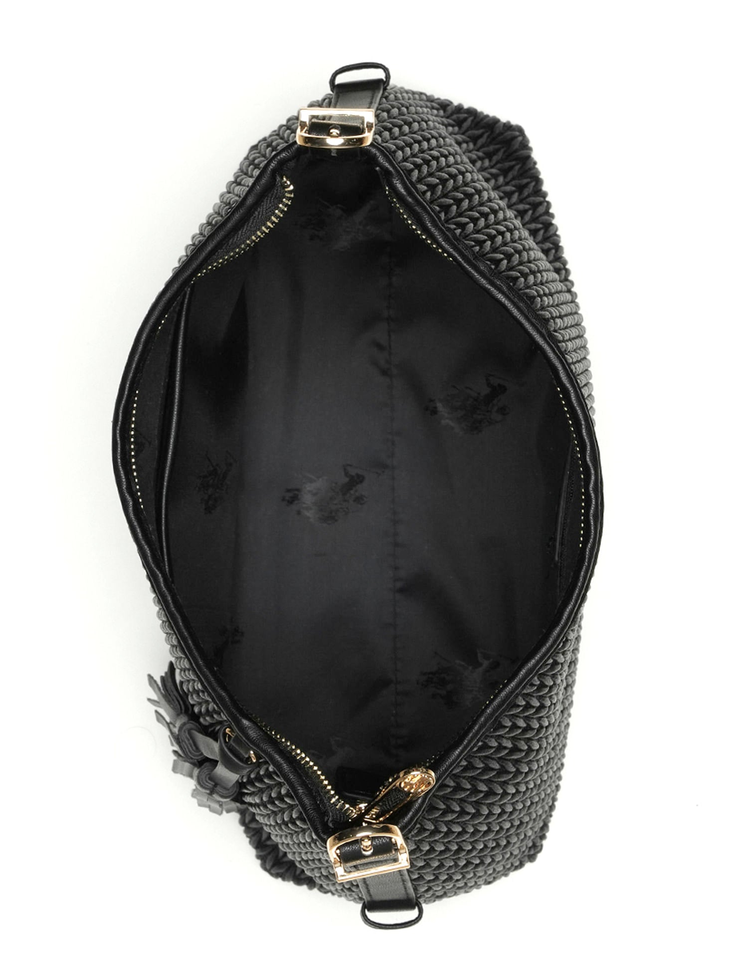 Bridget Textured Shoulder Bag Black - U.S. POLO ASSN. | Large
