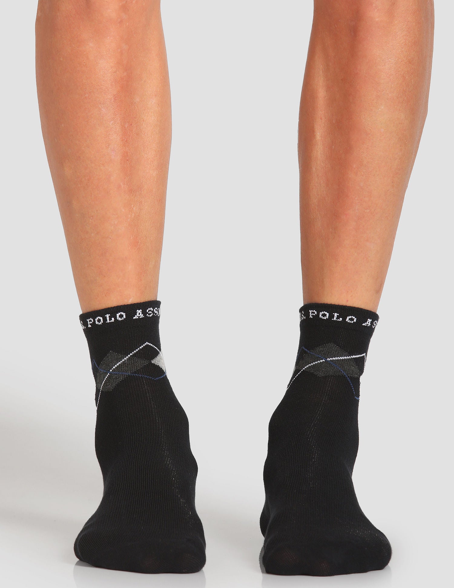 Aloe Finish Ankle Length ES002 Socks - Pack Of 3 Black, Red and Navy - U.S. POLO ASSN. | Large