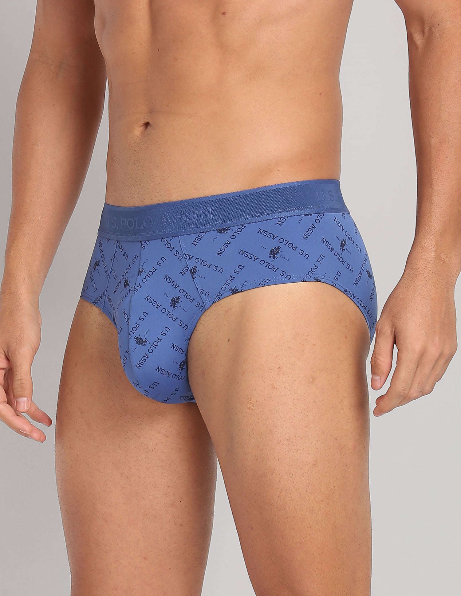 Nylon Stretch Printed AB002 Active Briefs - Pack Of 1 Federal Blue - U.S. POLO ASSN. | Large