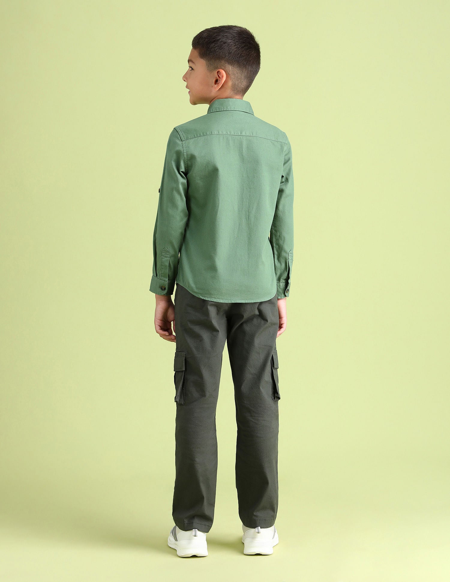 Dobby Regular Fit Solid Shirt Light Olive - U.S. POLO ASSN. | Large