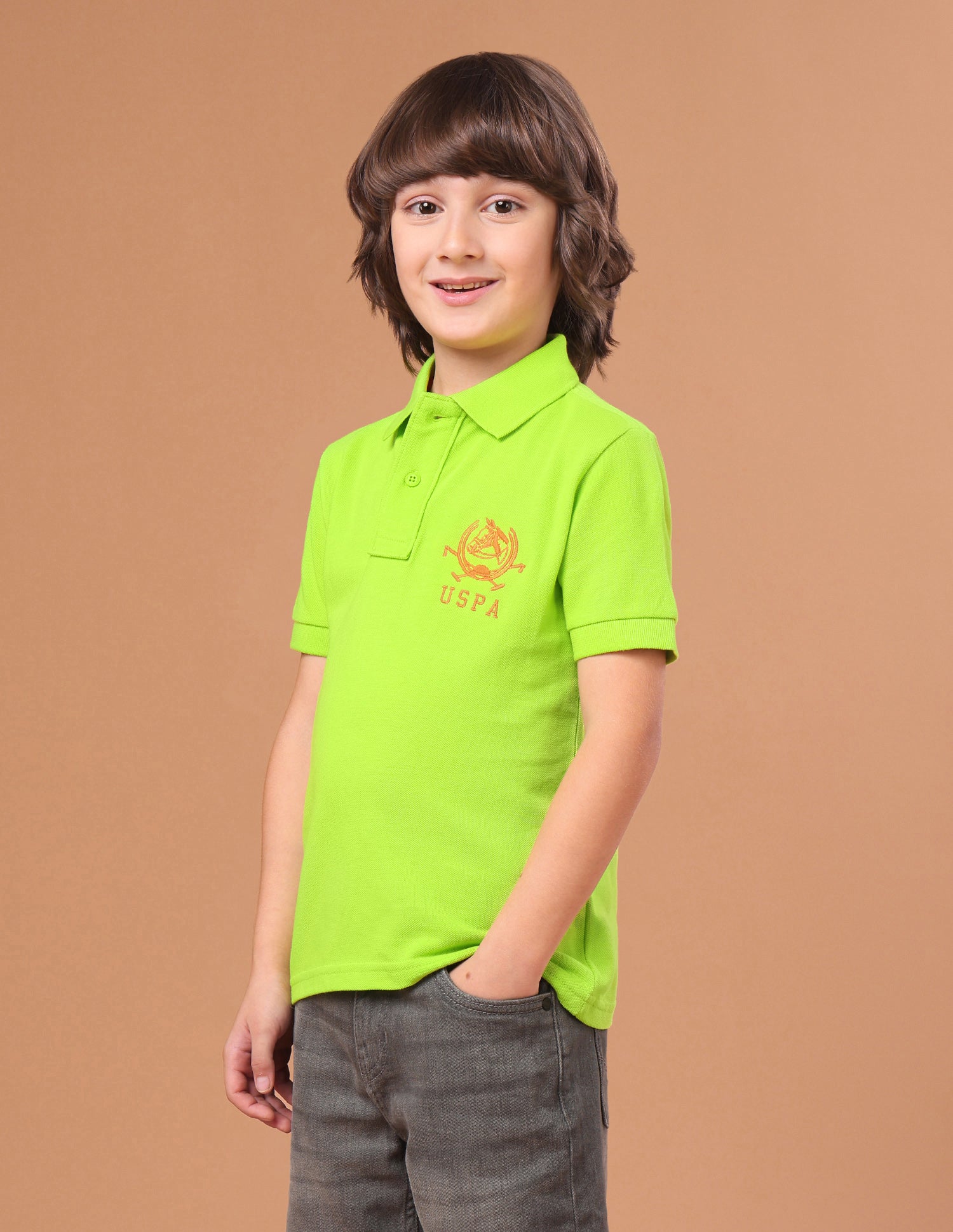 Solid Regular Fit Polo Shirt Green - U.S. Polo Assn. India | Large