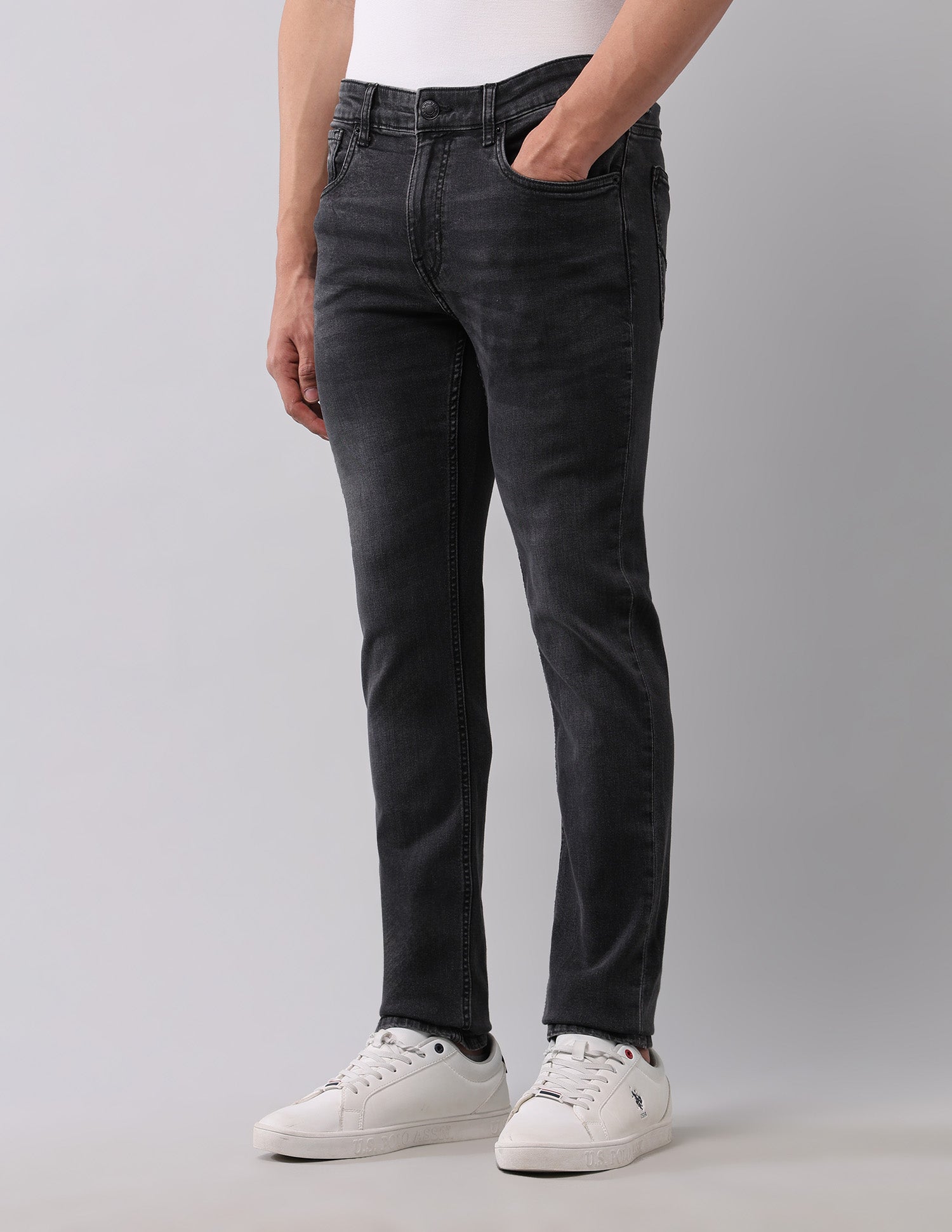 Regallo Skinny Fit Black Jeans Black - U.S. Polo Assn. India | Large