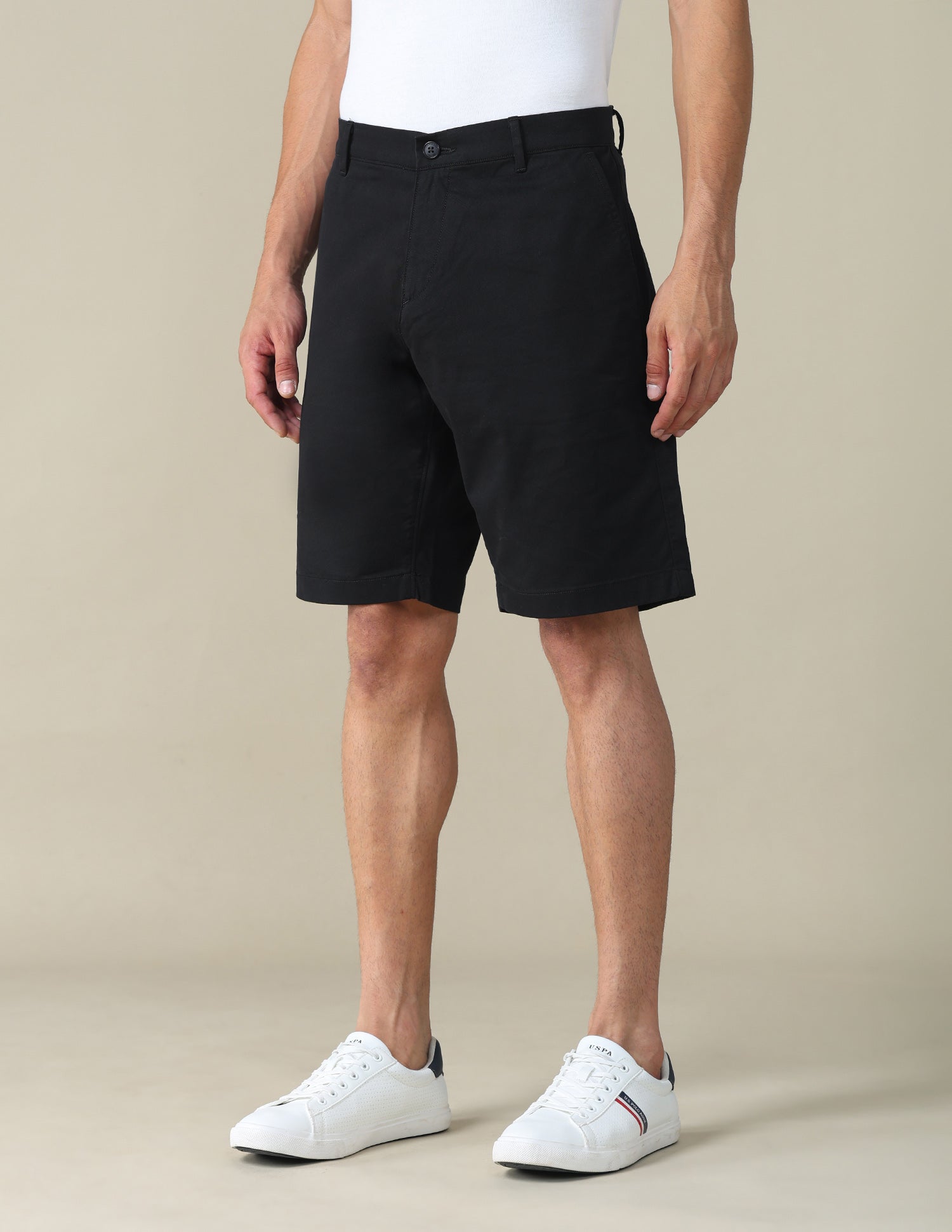 Solid Slim Fit Shorts Black - U.S. POLO ASSN. | Large