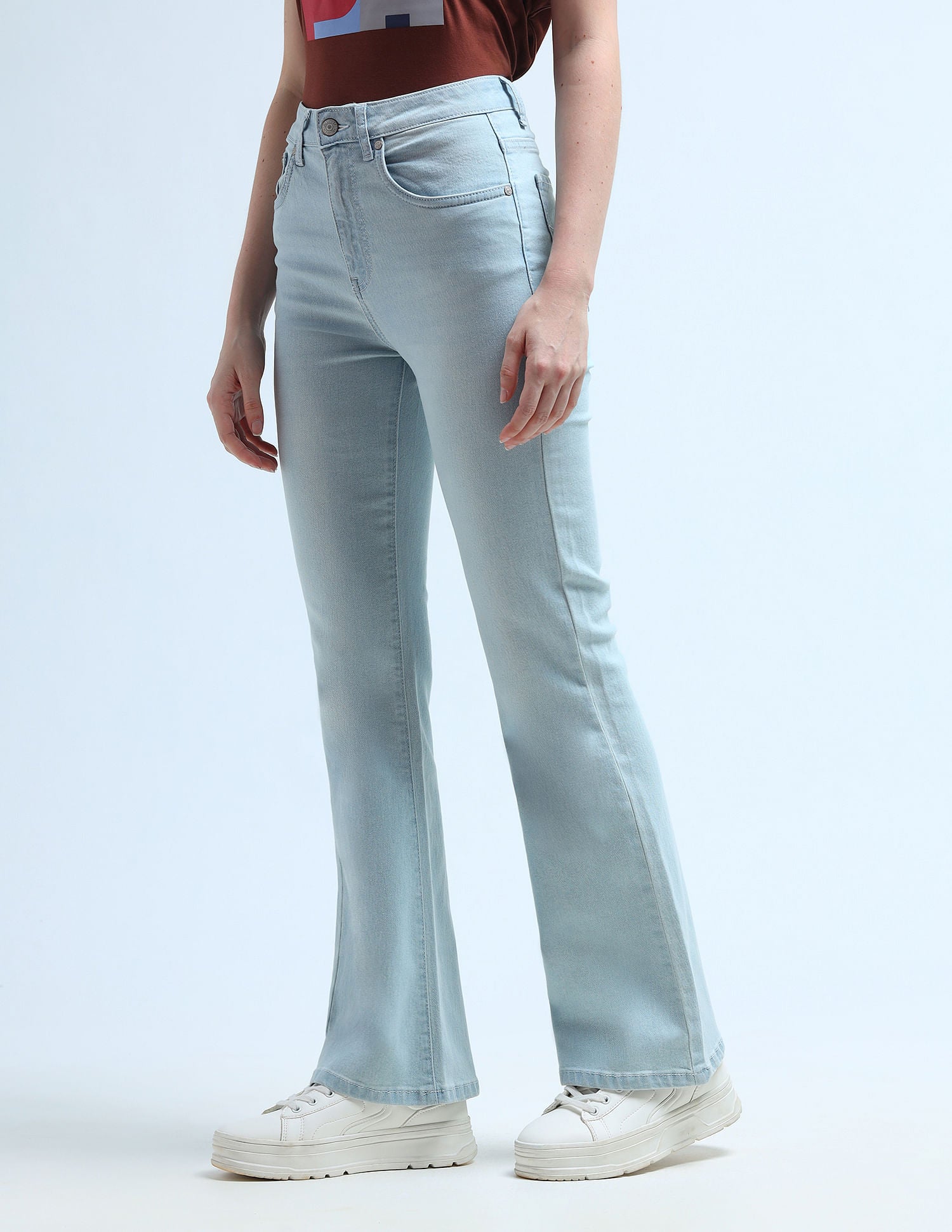 High Rise Flare Fit Jeans Blue - U.S. POLO ASSN. | Large