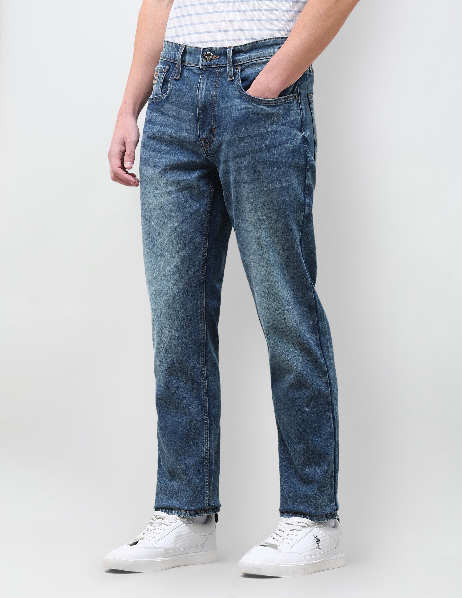 Harold Slim Straight Fit Blue Jeans Indigo - U.S. Polo Assn. India | Large