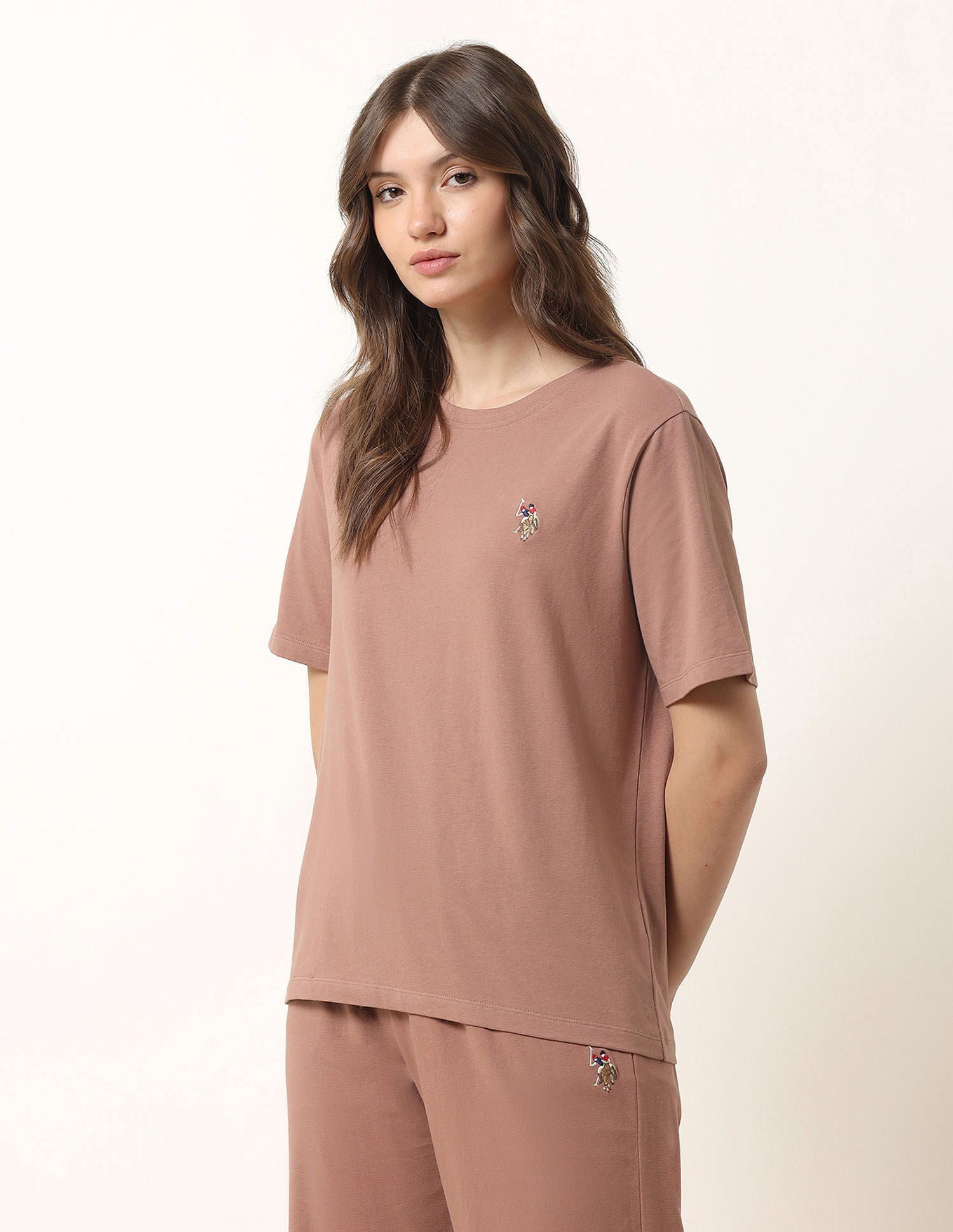 Boxy Fit Lounge T-Shirt Beige - U.S. POLO ASSN. | Large