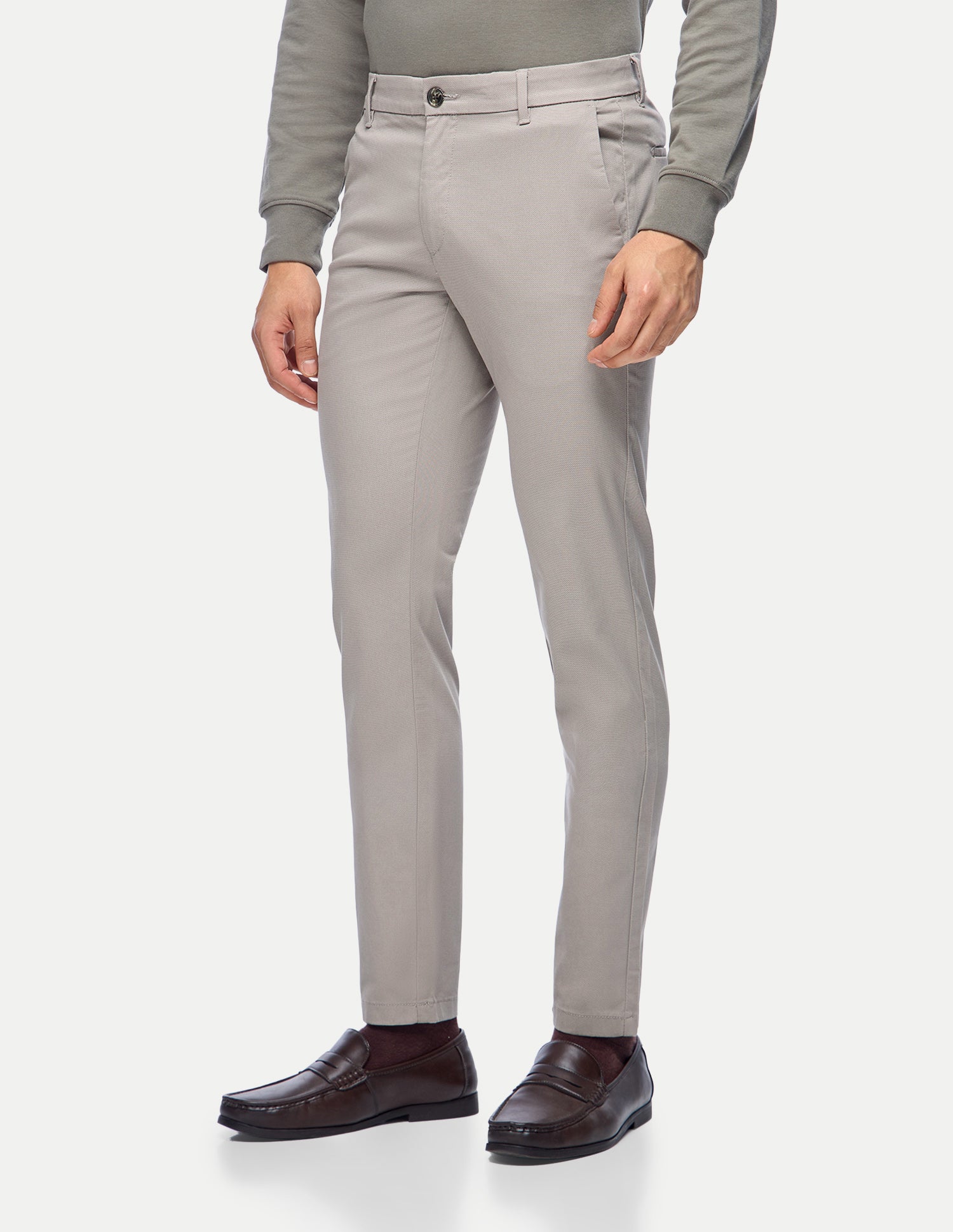 Austin Slim Fit Twill Trousers Grey - U.S. Polo Assn. India | Large