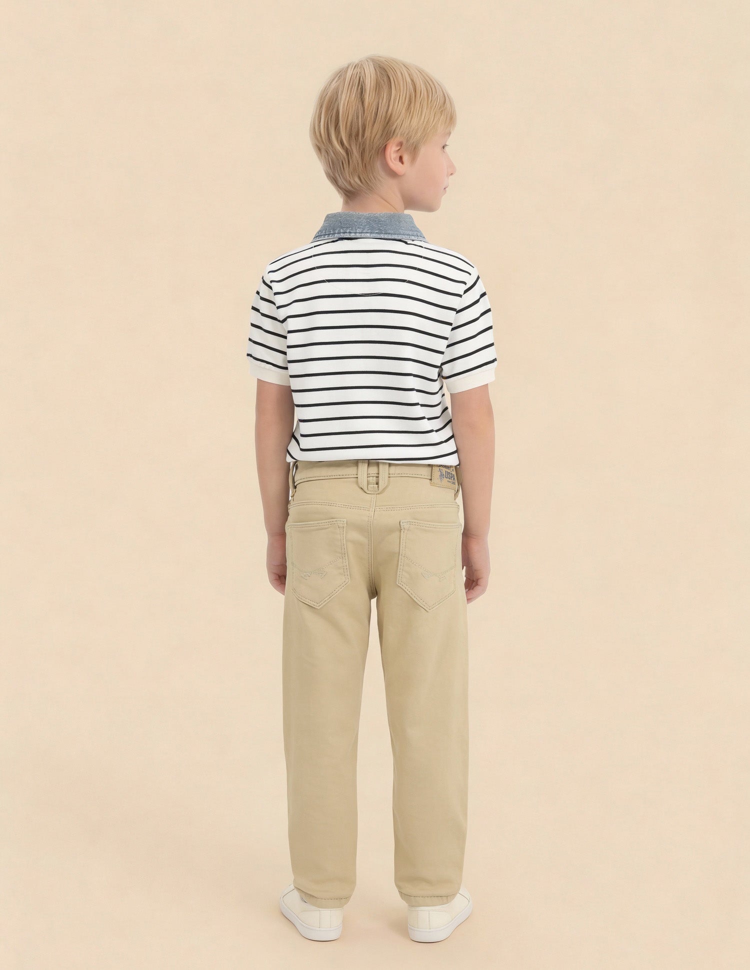 Boys Slim Fit Mid Rise Jeans Khaki - U.S. Polo Assn. India | Large