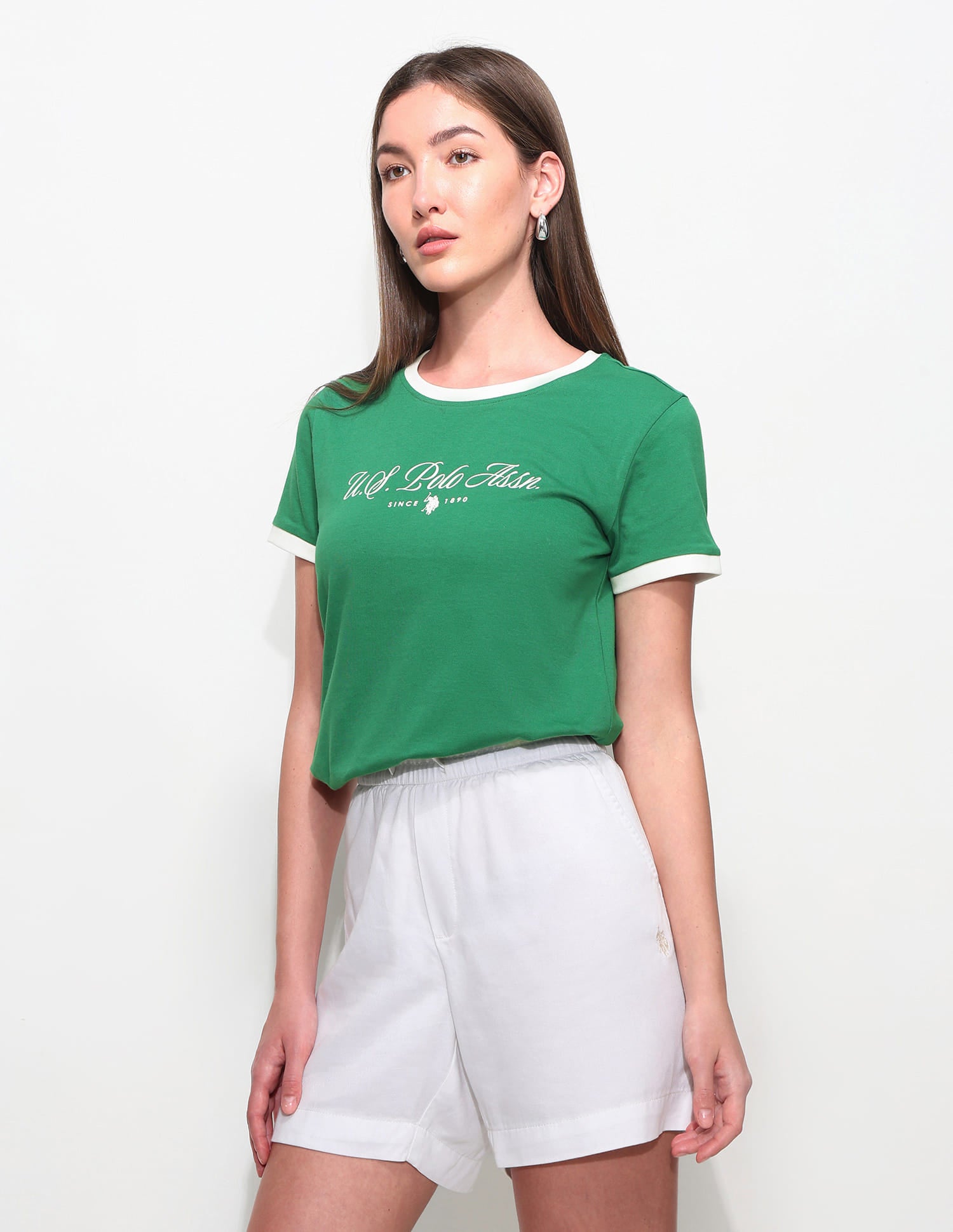 Regular Fit Brand Printed T-Shirt Green - U.S. Polo Assn. India | Large