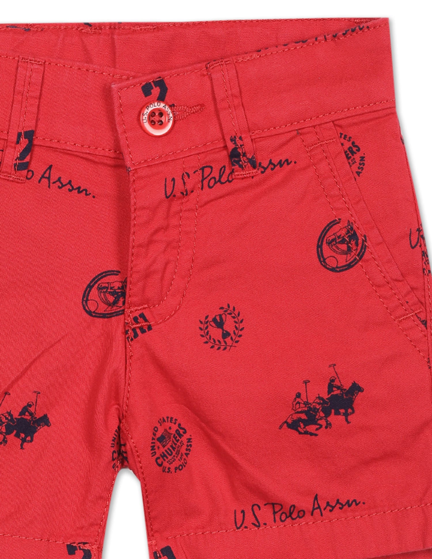 Mid Rise Brand Print Shorts Red - U.S. POLO ASSN. | Large