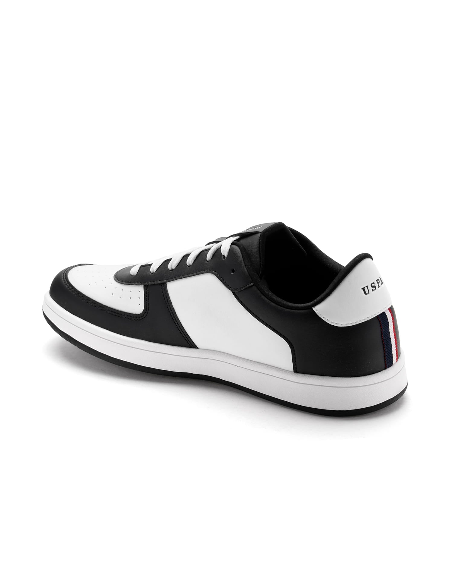 Men Rein 2.0 Black Retro Court Sneakers Black and White - U.S. Polo Assn. India | Large