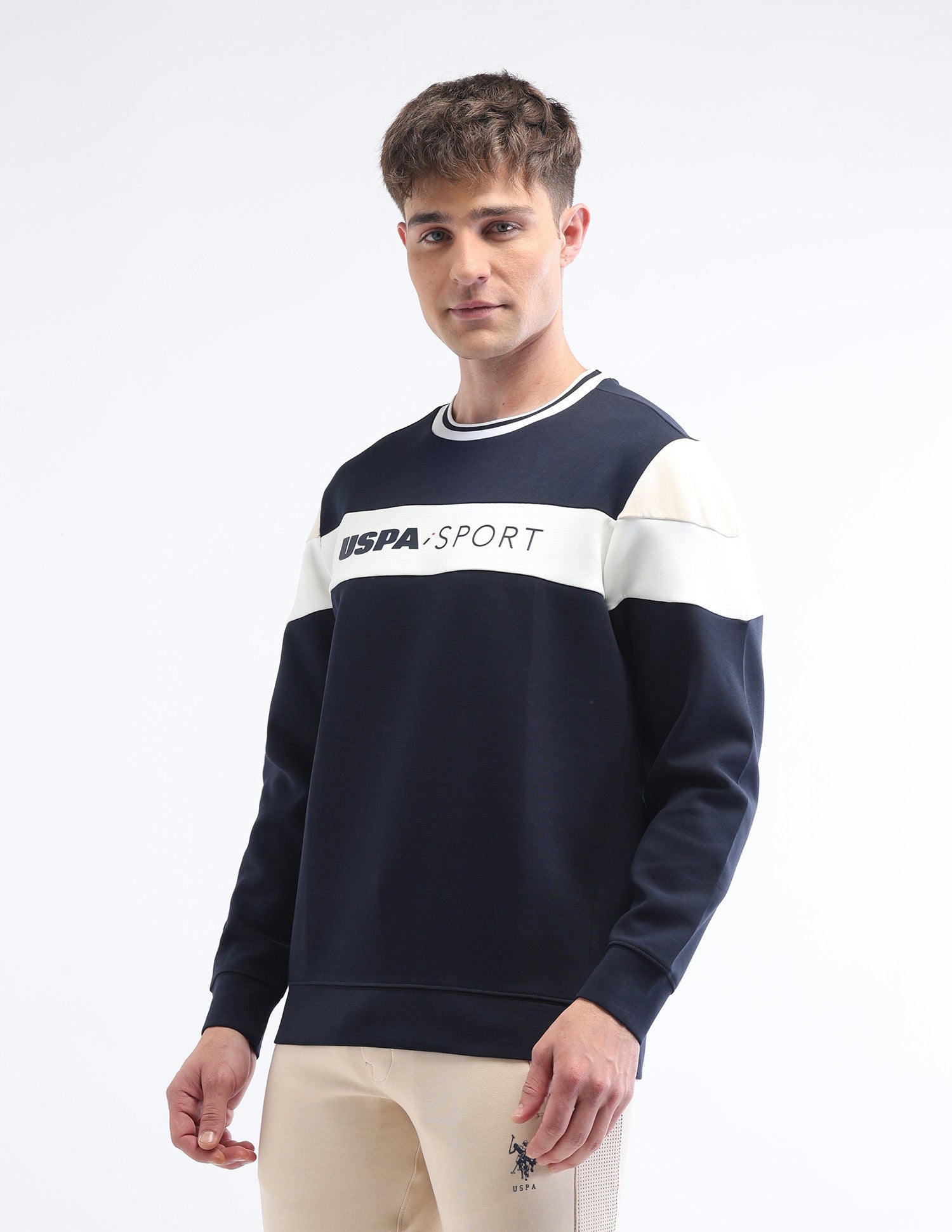 Brand Printed Gorpcore Sweatshirt Navy - U.S. Polo Assn. India | Large