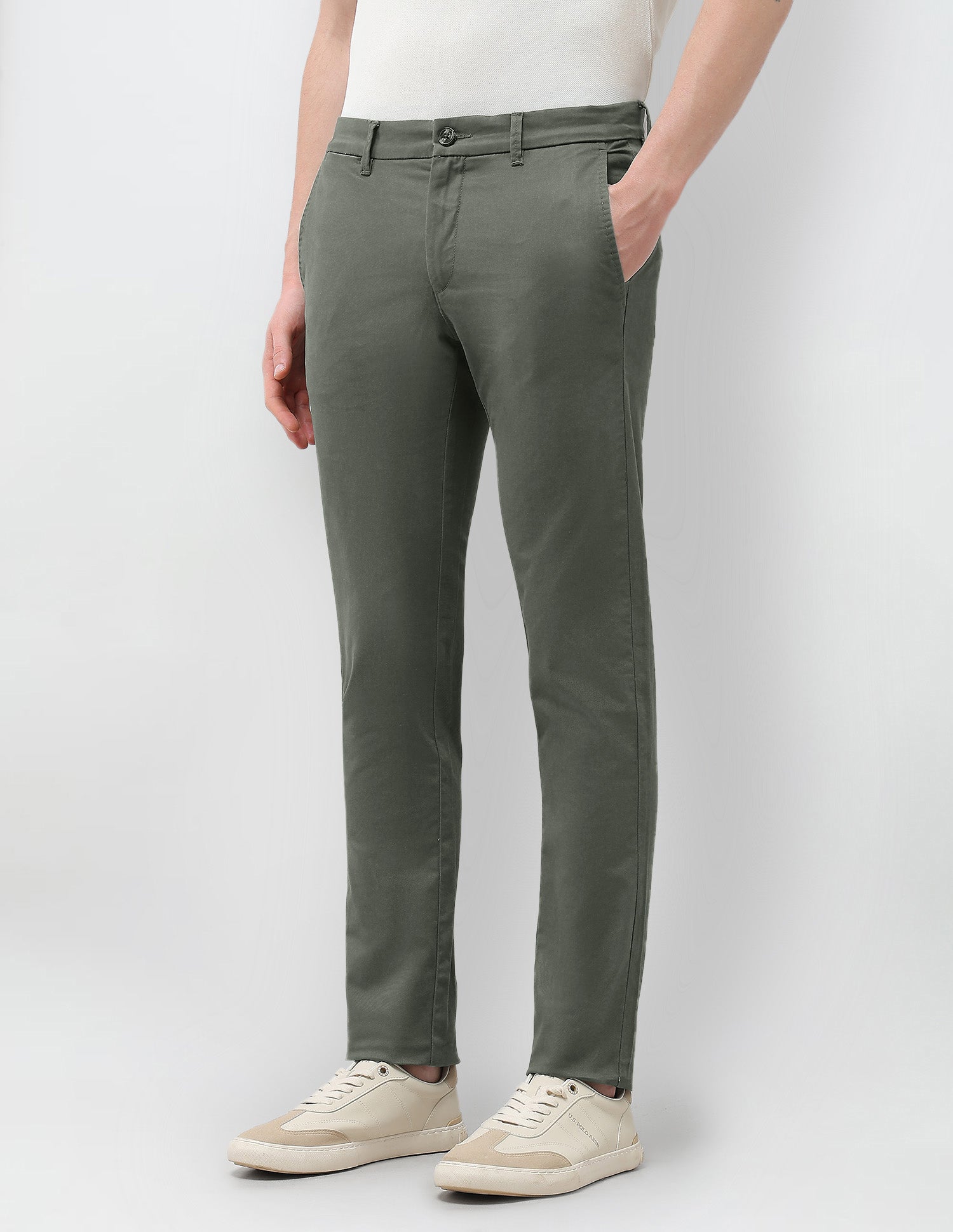 Mid Rise Denver Slim Fit Trousers Olive - U.S. Polo Assn. India | Large