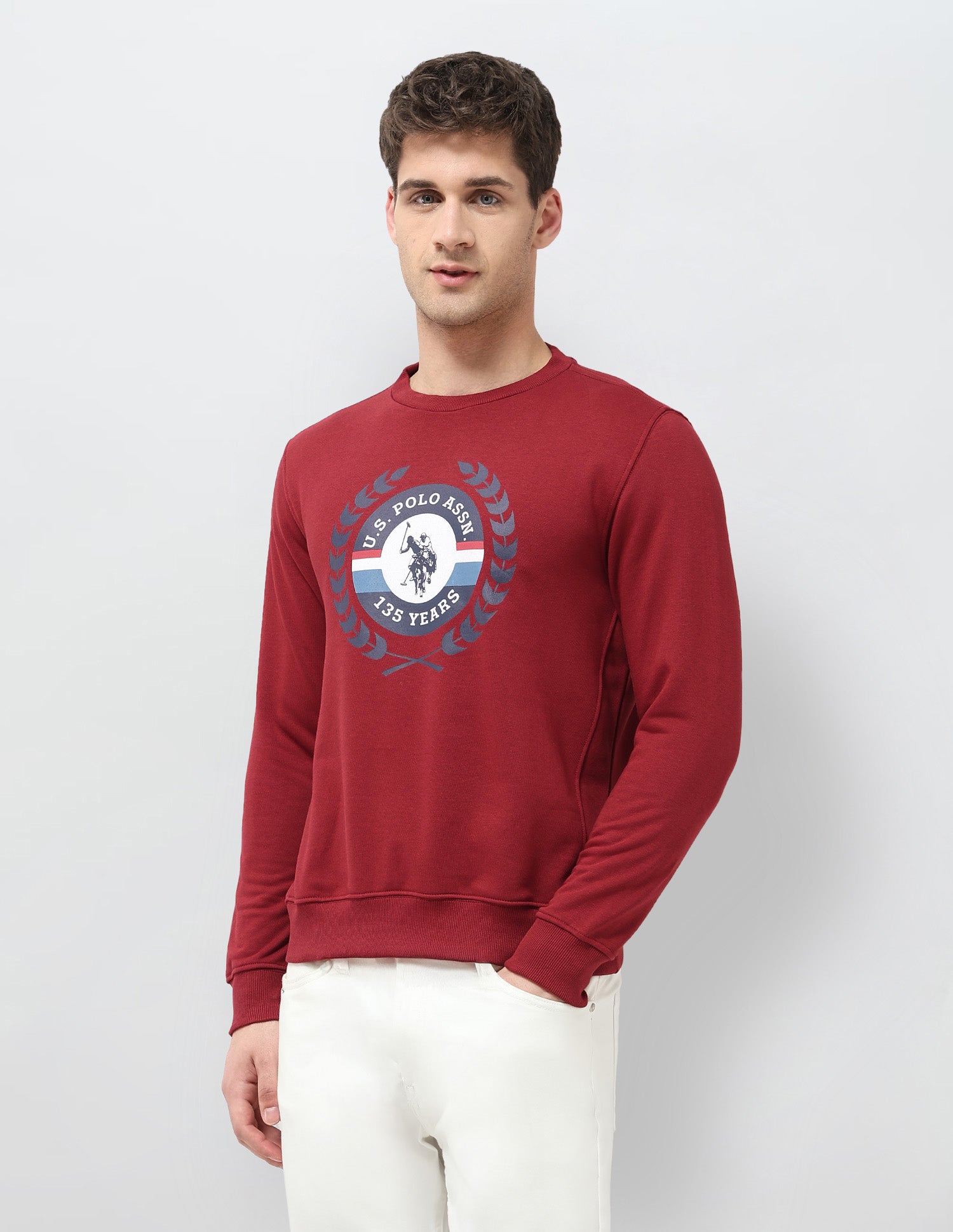 Graphic Brand Printed Regular Fit Sweatshirt Red - U.S. POLO ASSN. | Large