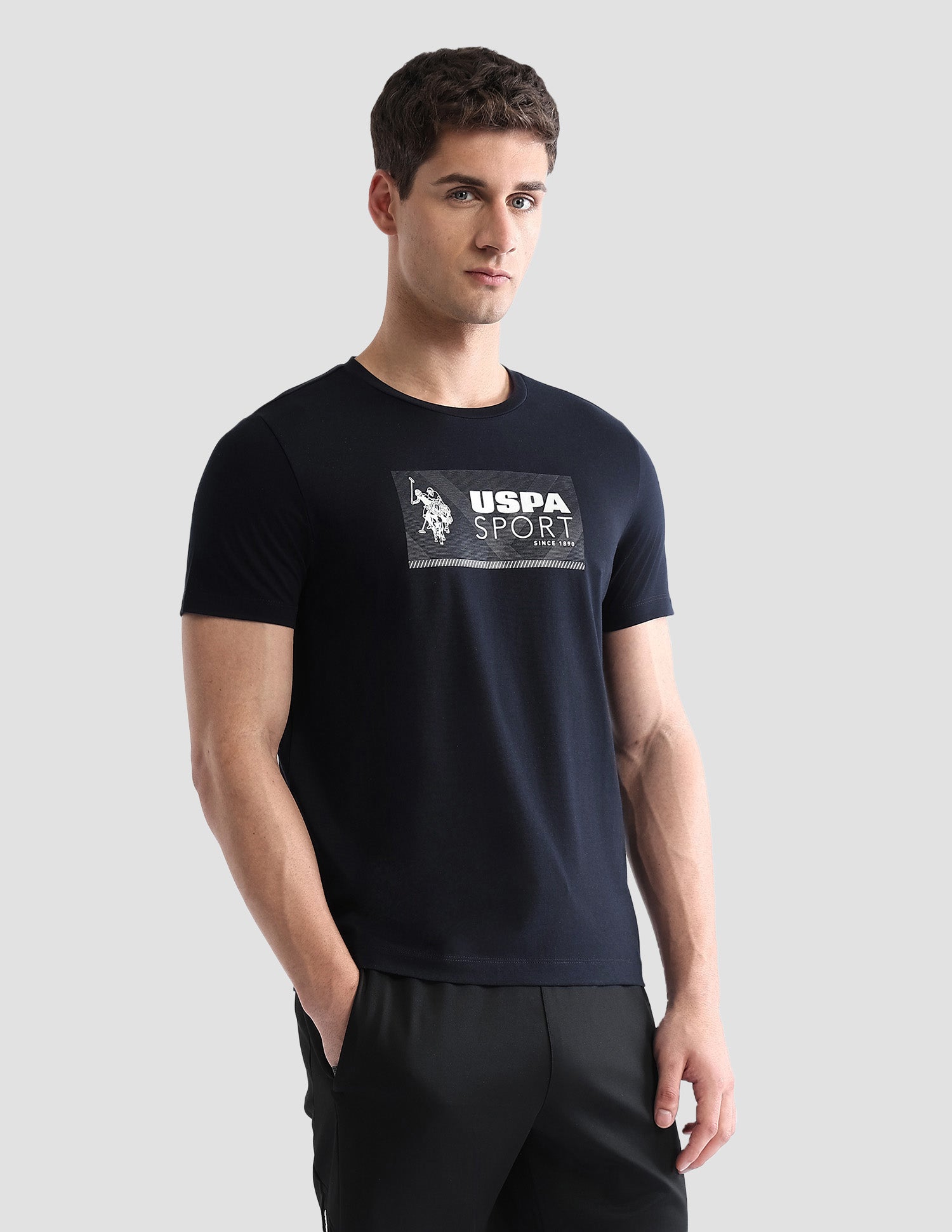 Brand Printed Regular Fit Active T-Shirt Navy - U.S. POLO ASSN. | Large