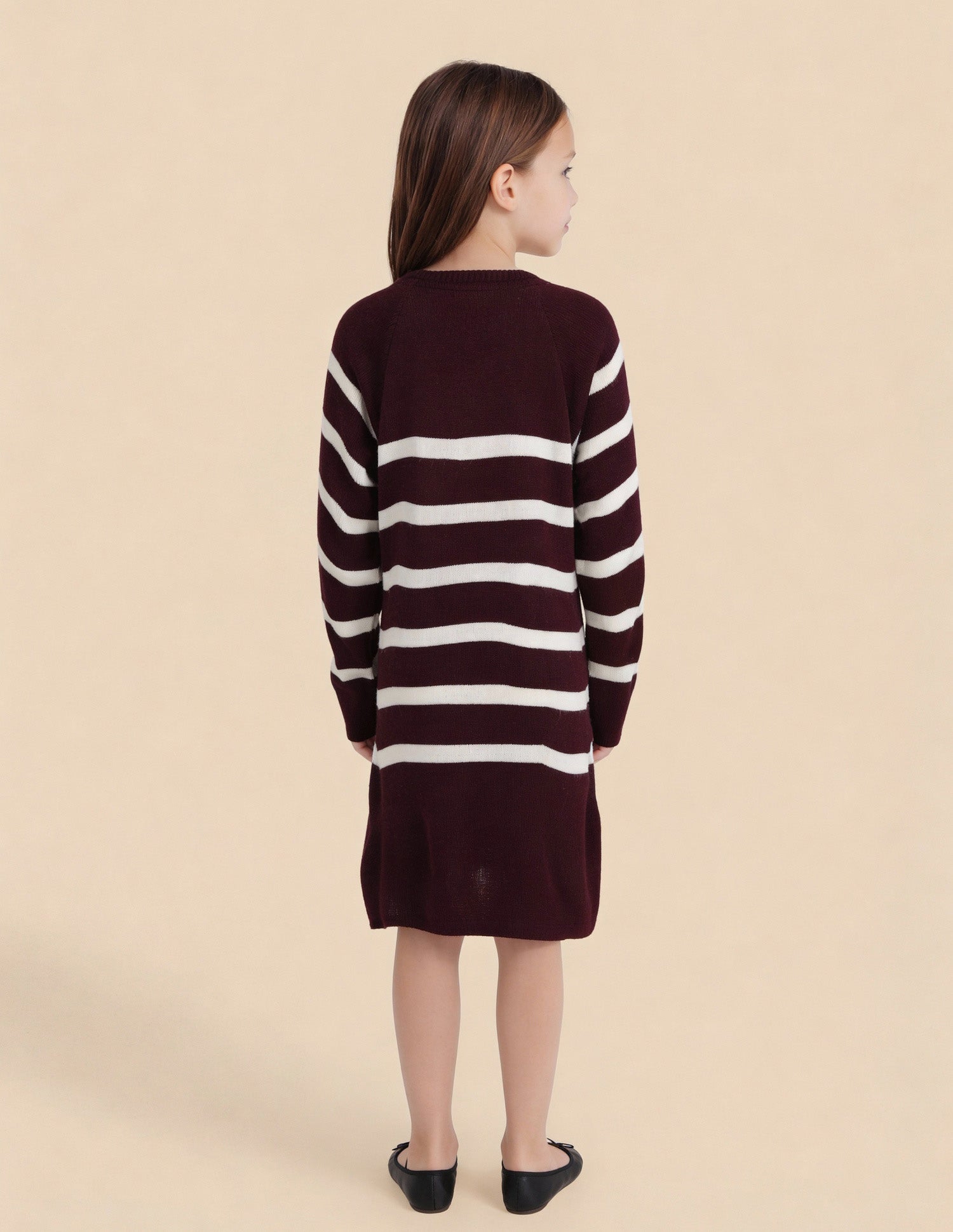 Girls A-Line Sweater Dress Burgundy - U.S. Polo Assn. India | Large
