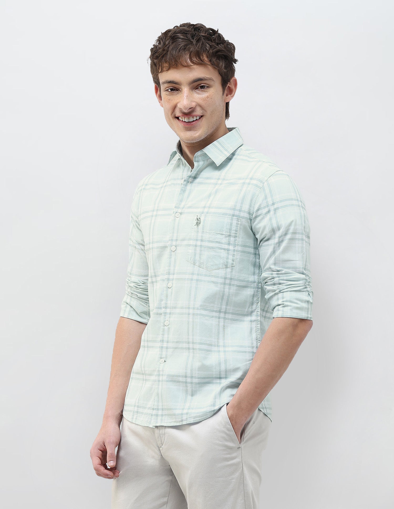 Tartan Checked Regular Fit Shirt Green - U.S. Polo Assn. India | Large