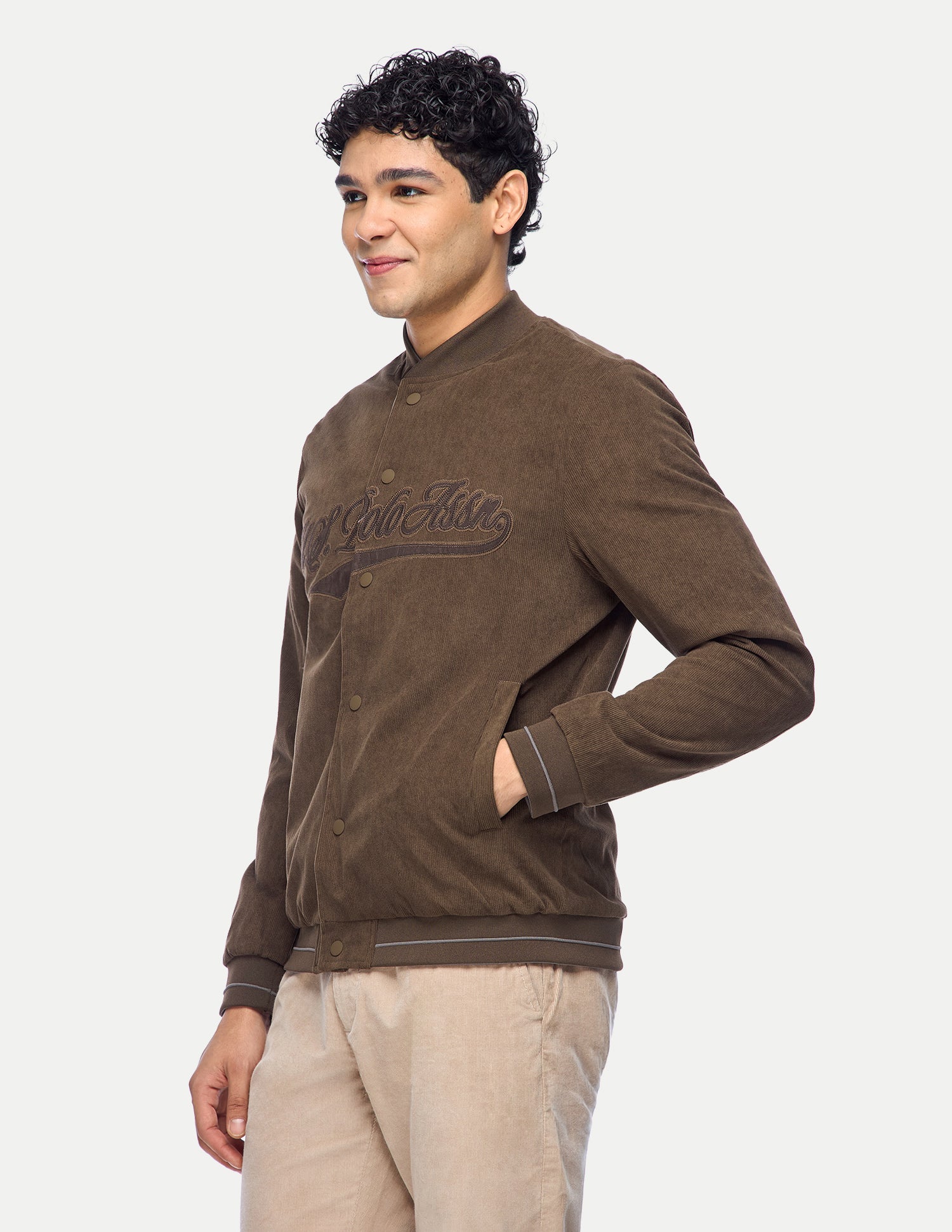 Brand Applique Regular Fit Bomber Jacket Choco - U.S. Polo Assn. India | Large