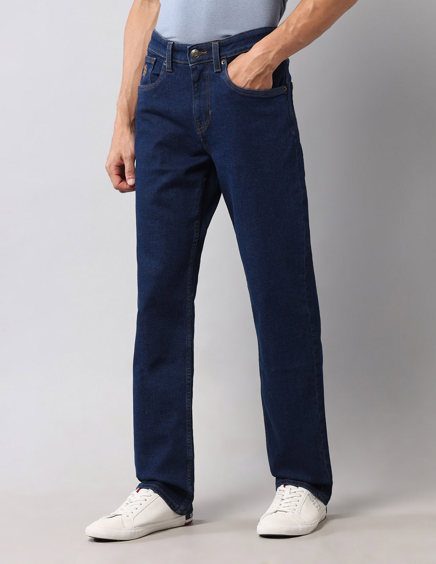 Harold Slim Straight Fit Blue Vintage Jeans Dark Wash - U.S. Polo Assn. India | Large