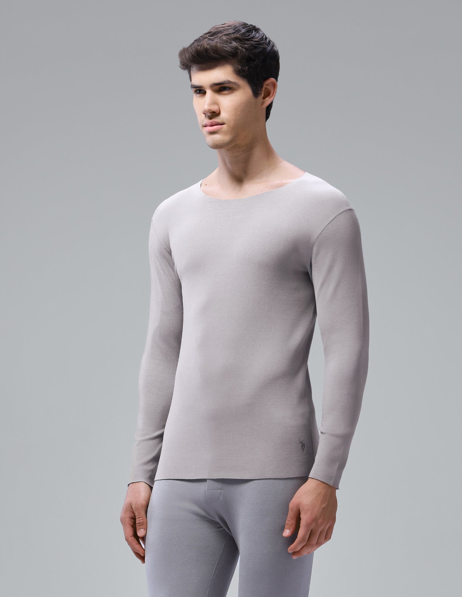 Comfort Fit Solid PH001 Thermal T-Shirt - Pack Of 1 Grey - U.S. Polo Assn. India | Large