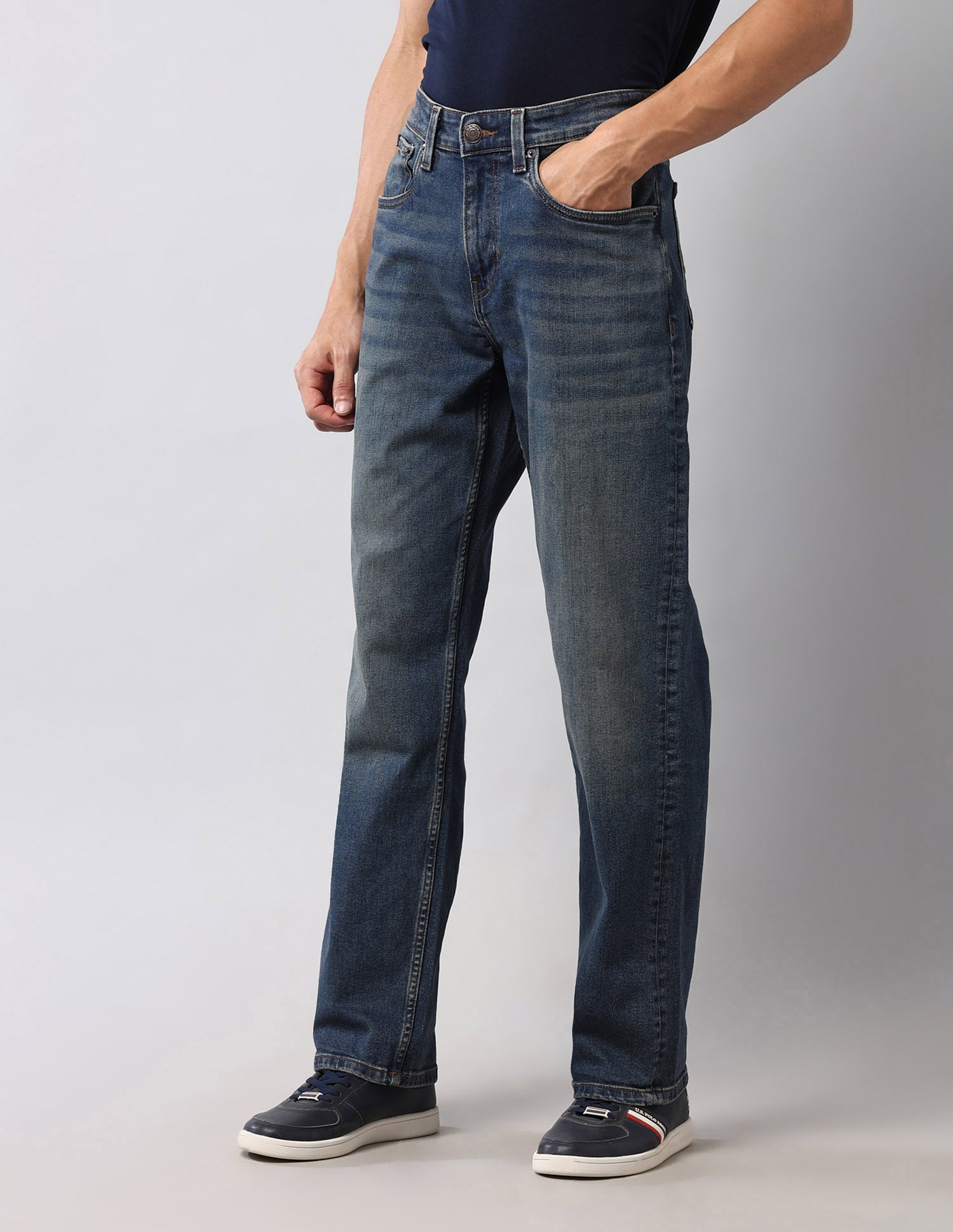 Shawn Relaxed Fit Blue Vintage Jeans Blue - U.S. Polo Assn. India | Large