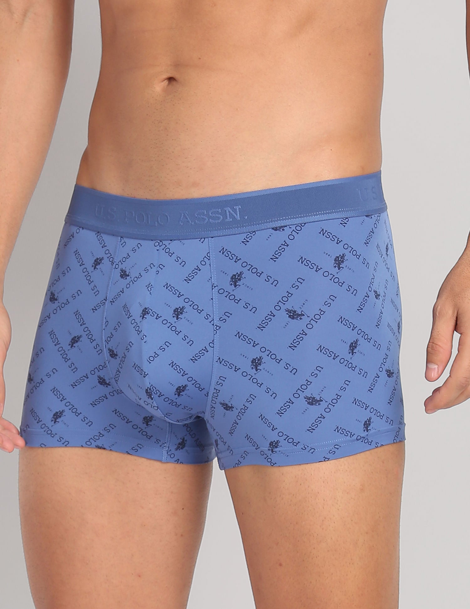 Nylon Stretch Printed AT002 Active Trunks - Pack Of 1 Dark Blue - U.S. POLO ASSN. | Large