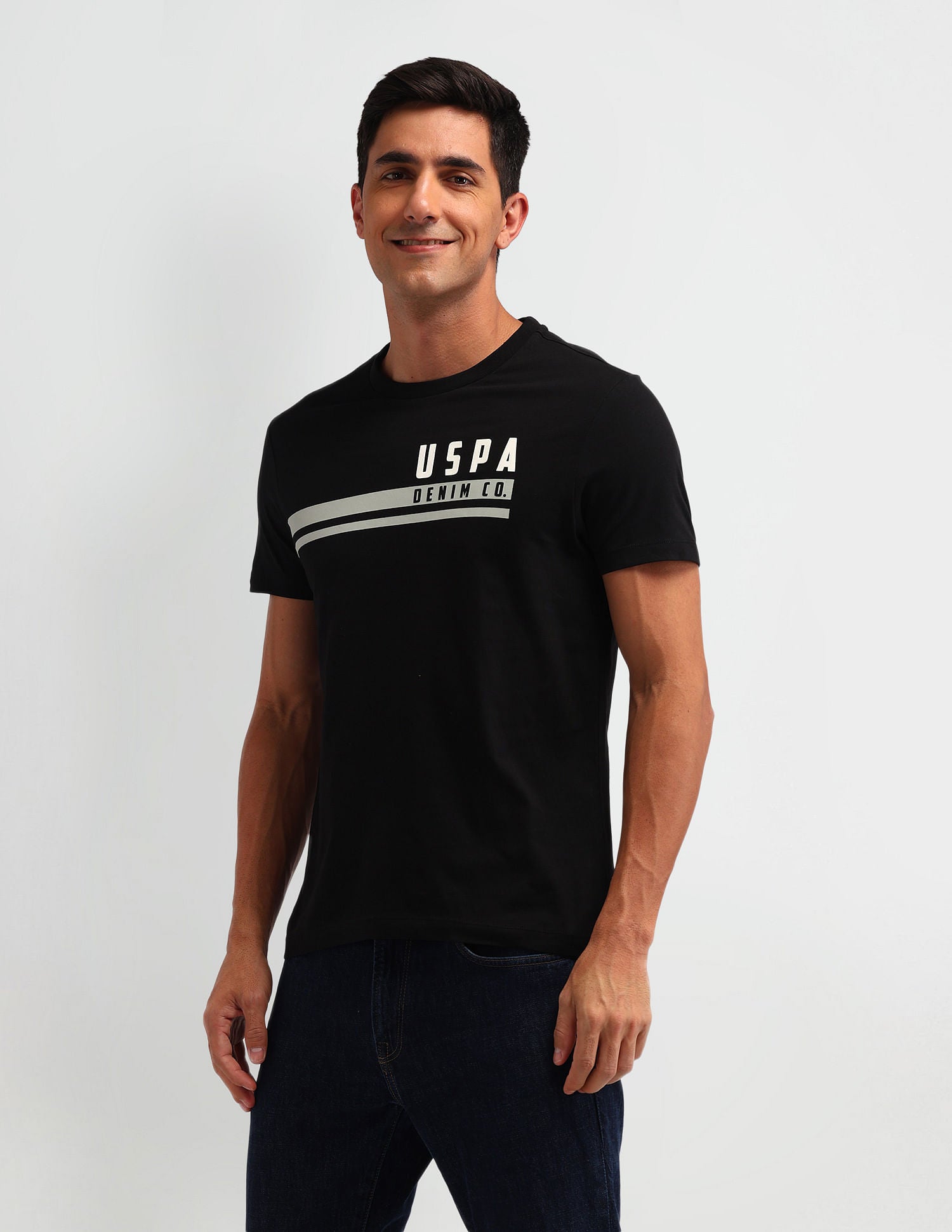 Outdoor Muscle Fit Brand T-Shirt Black - U.S. POLO ASSN. | Large