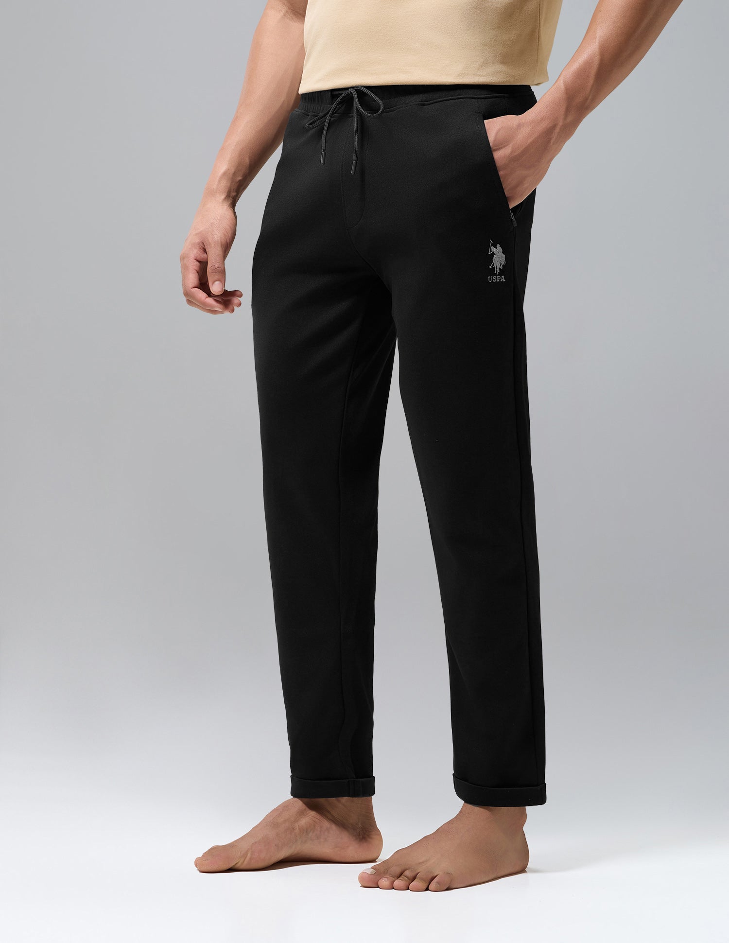Terry Cotton Heavyweight OR012 Track Pants Black - U.S. Polo Assn. India | Large