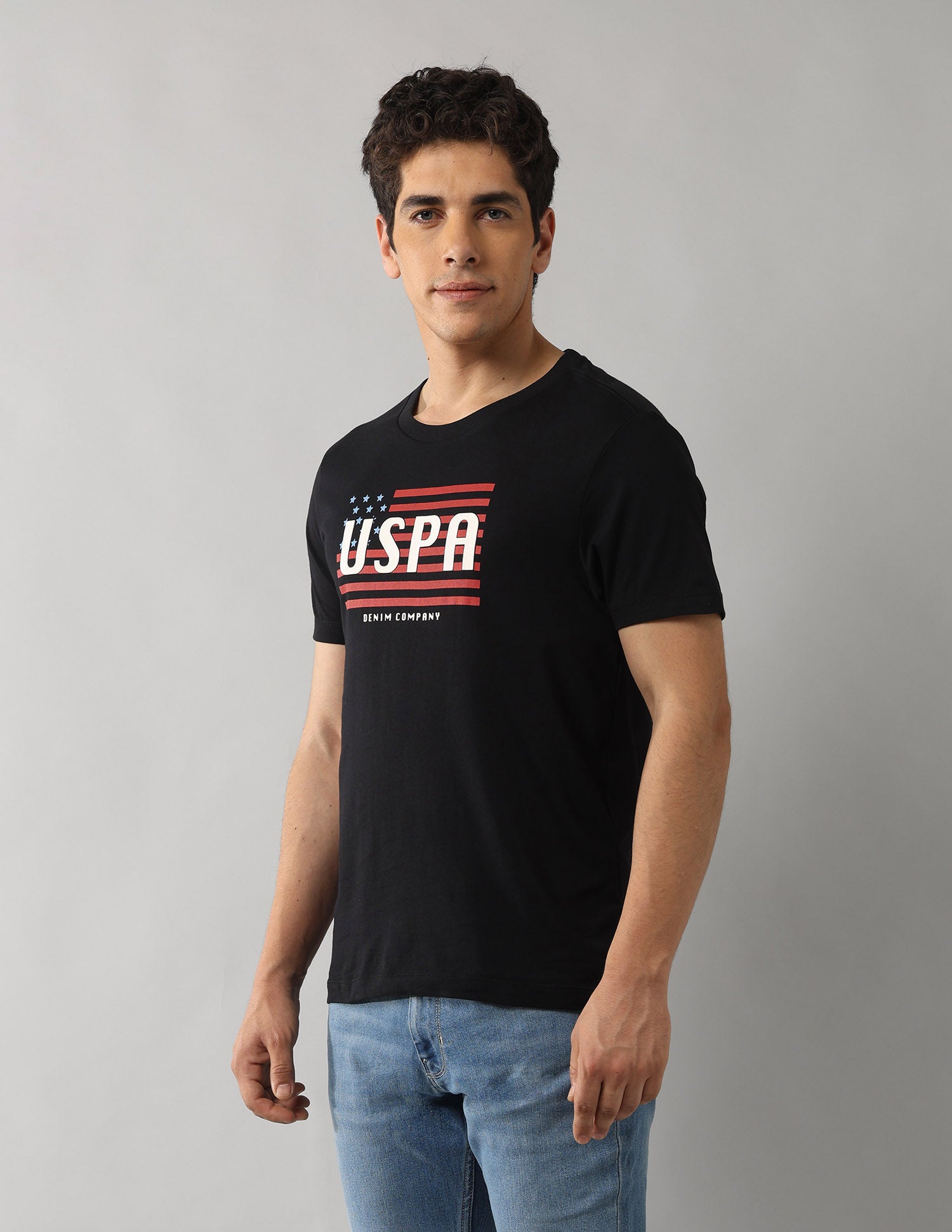 Brand Printed Muscle Fit T-Shirt Black - U.S. POLO ASSN. | Large