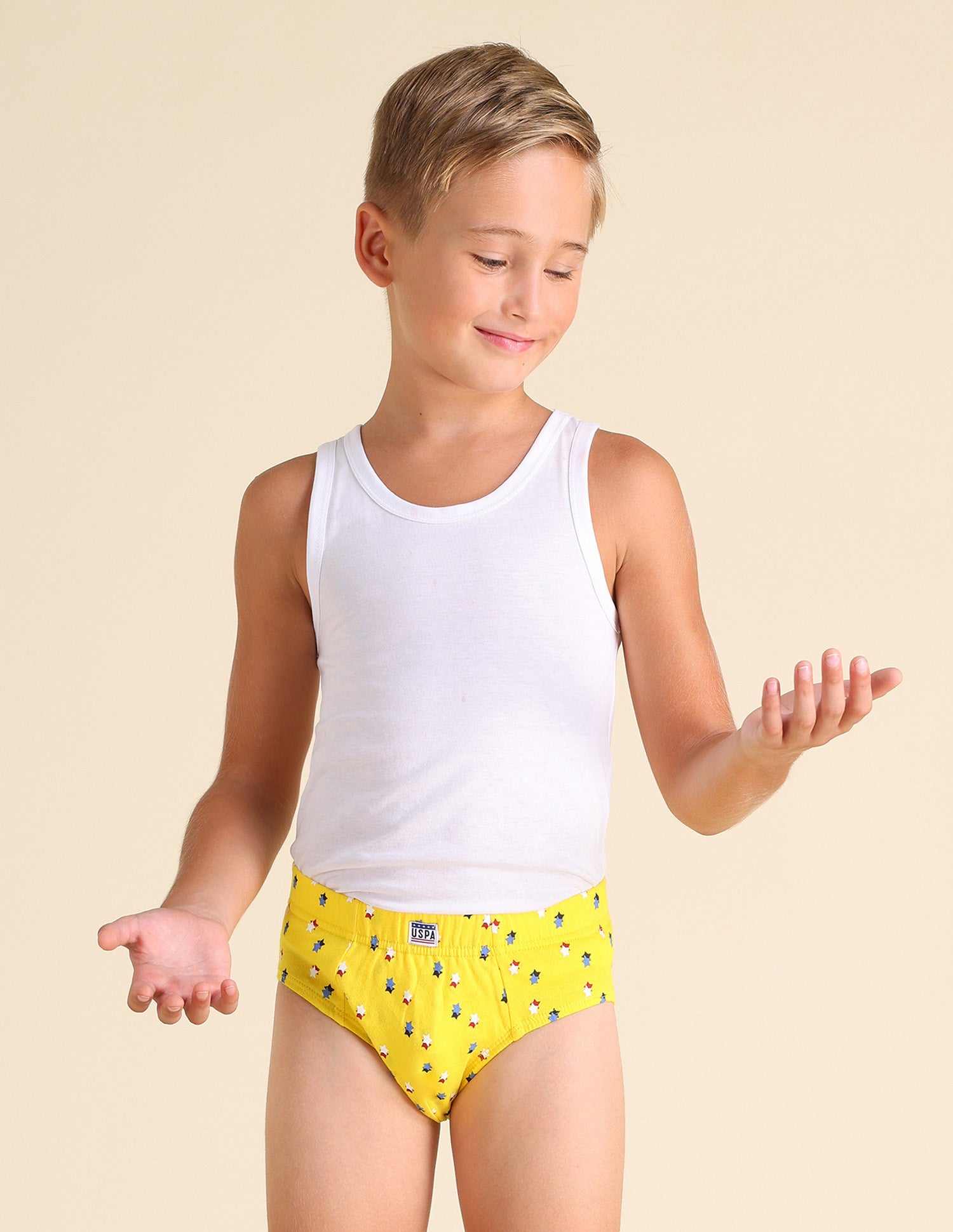 Mid Rise Pure Cotton EKB02 Briefs - Pack Of 3 Green, Yellow and Navy - U.S. POLO ASSN. | Large