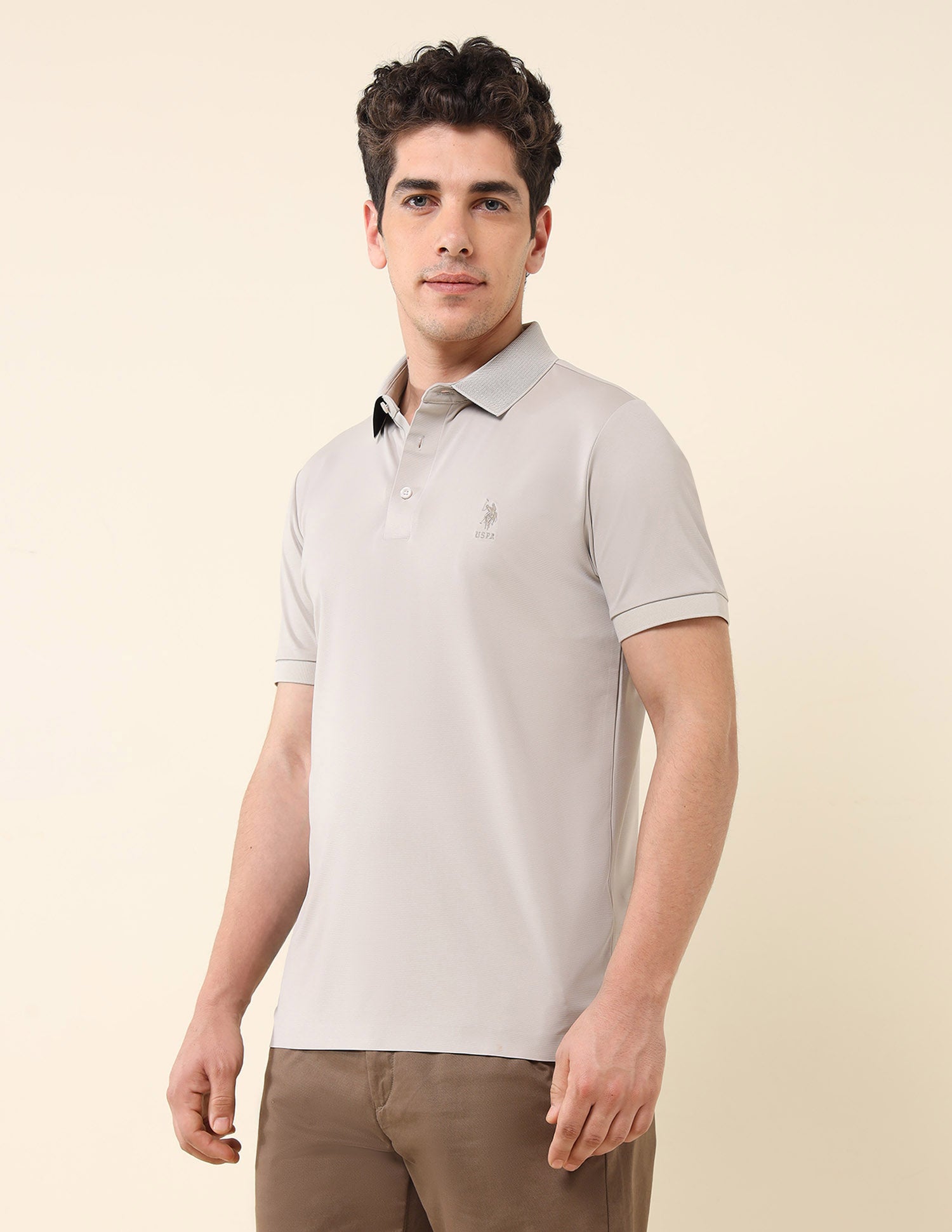Solid Gentleman's Club Polo Shirt Grey - U.S. Polo Assn. India | Large