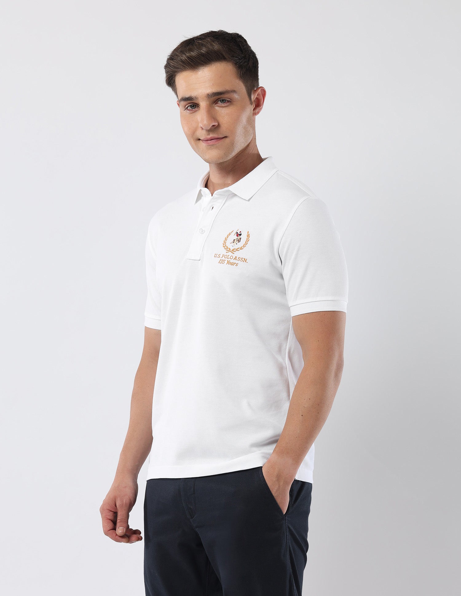 Pure Cotton 135 Anniversary Polo Shirt White - U.S. Polo Assn. India | Large