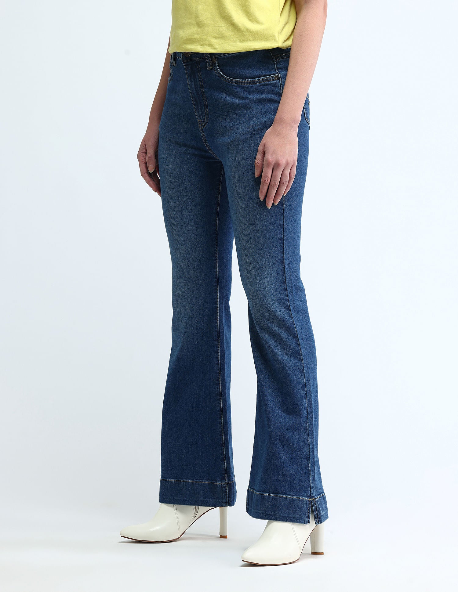 High Rise Flared Fit Jeans Blue - U.S. POLO ASSN. | Large