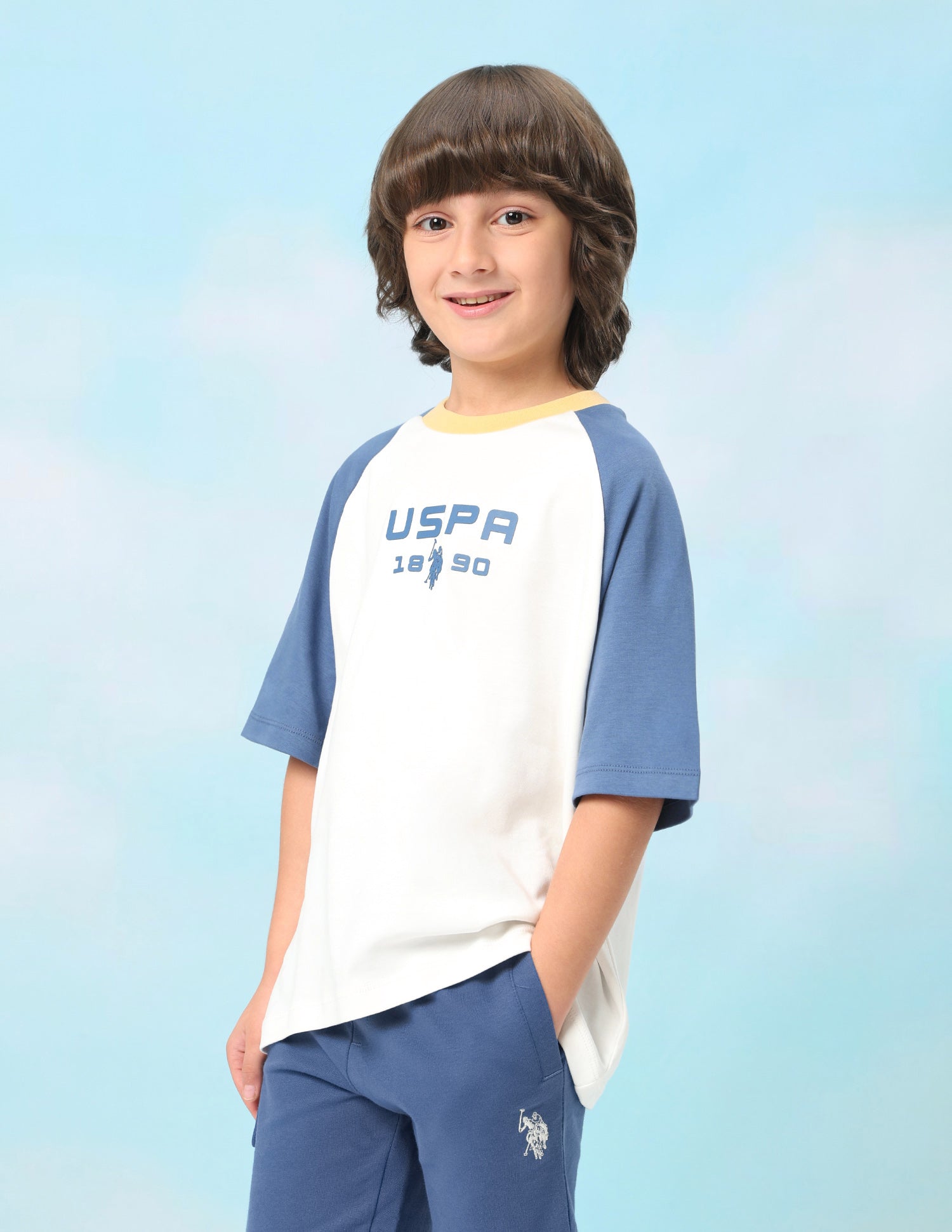 Colour Blocked Oversized Fit T-Shirt Off White - U.S. Polo Assn. India | Large