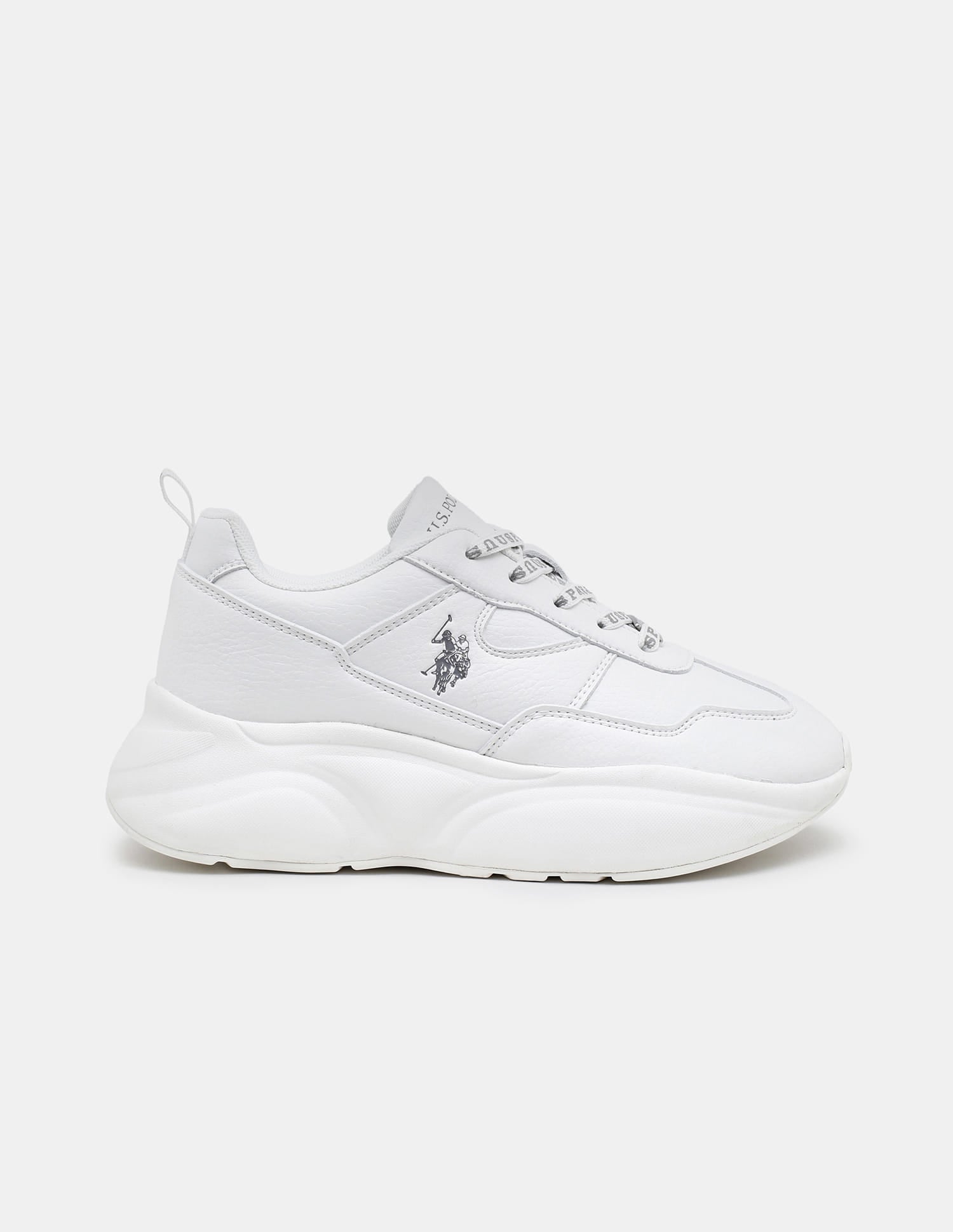 Women Lace Ups Evienne Sneakers Off White - U.S. Polo Assn. India | Large