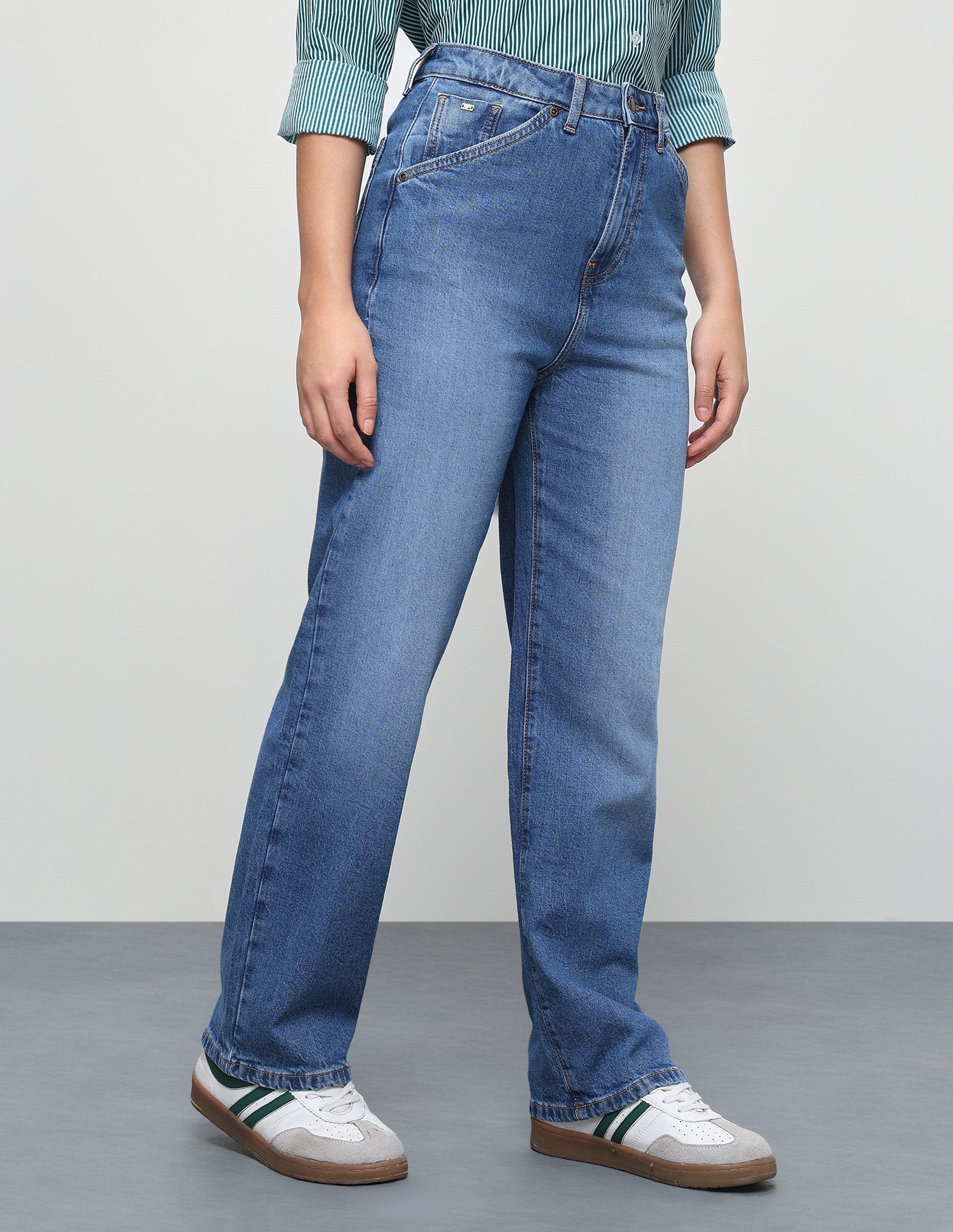 High Rise Straight Fit Jeans Dark Blue - U.S. Polo Assn. India | Large