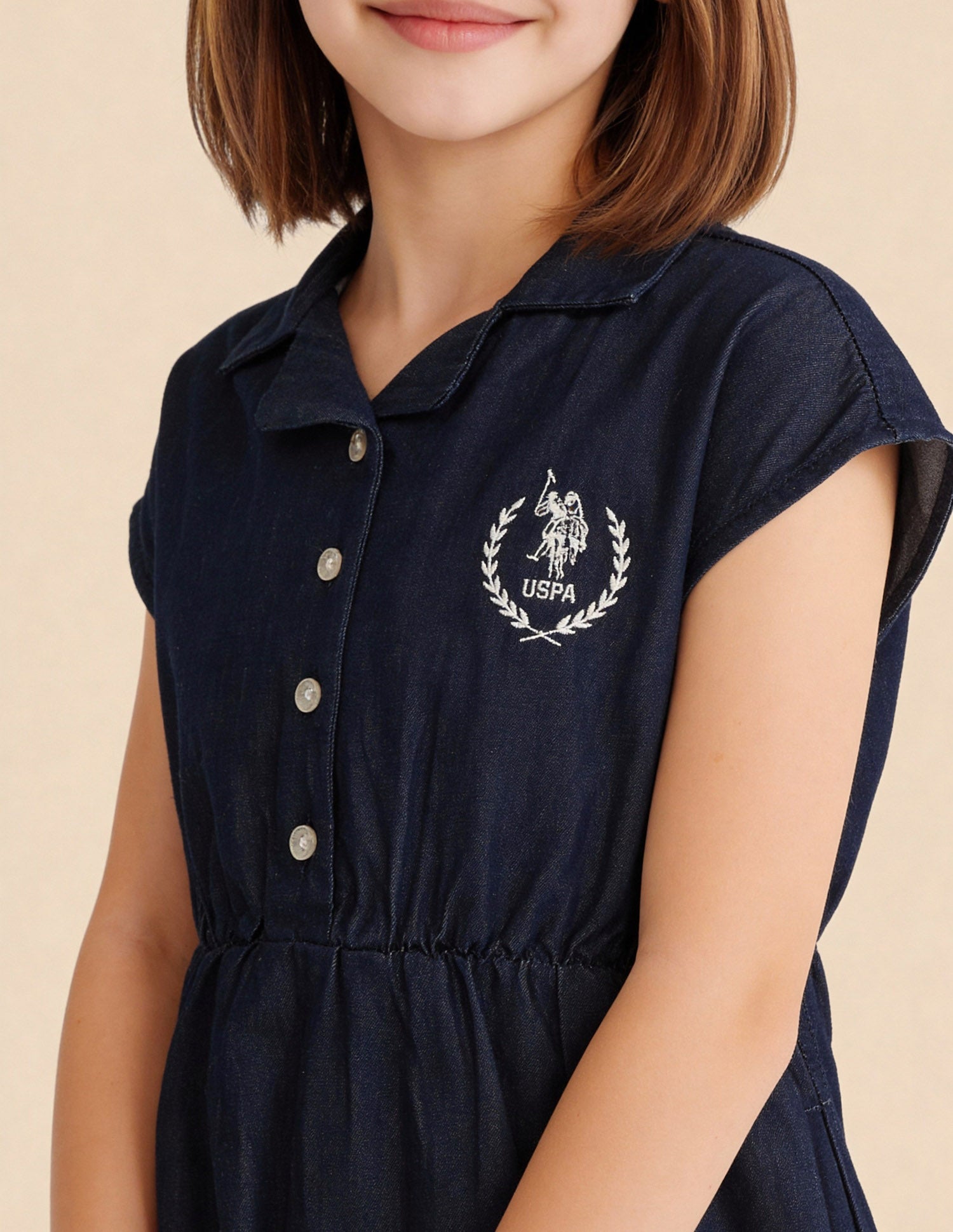 Girls Solid Regular Fit Dress Navy - U.S. Polo Assn. India | Large