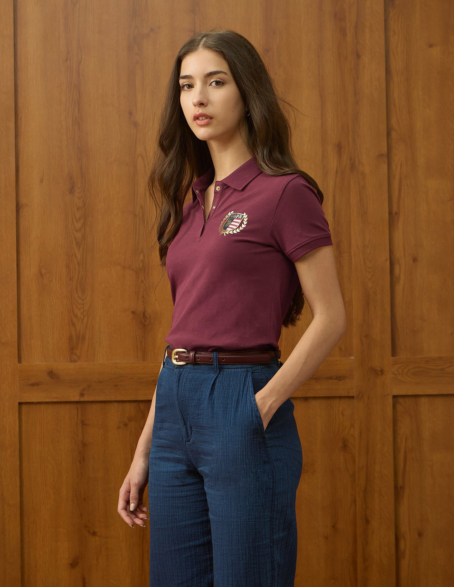 Regular Fit Solid Polo Shirt Wine - U.S. POLO ASSN. | Large