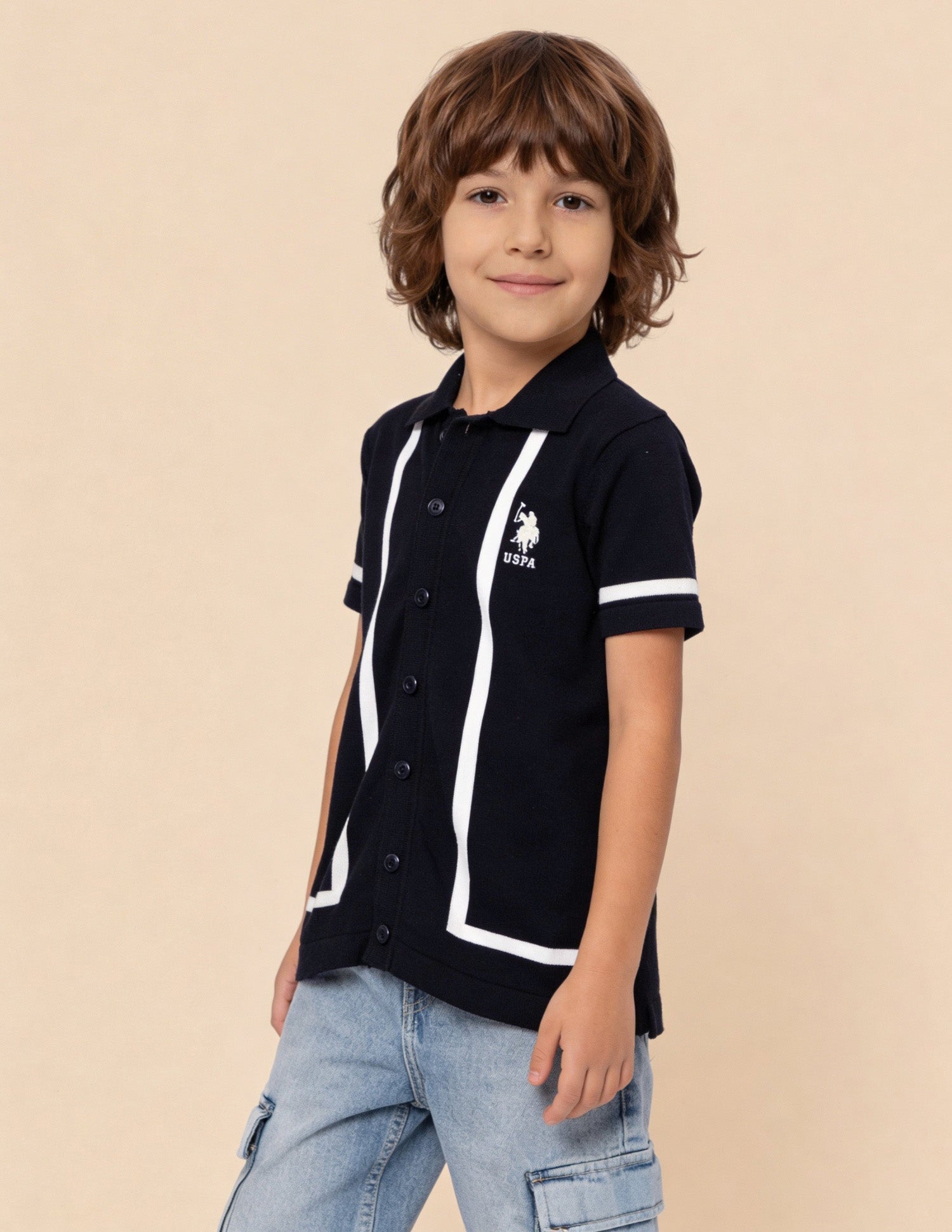Solid Regular Fit Shirt Navy - U.S. Polo Assn. India | Large
