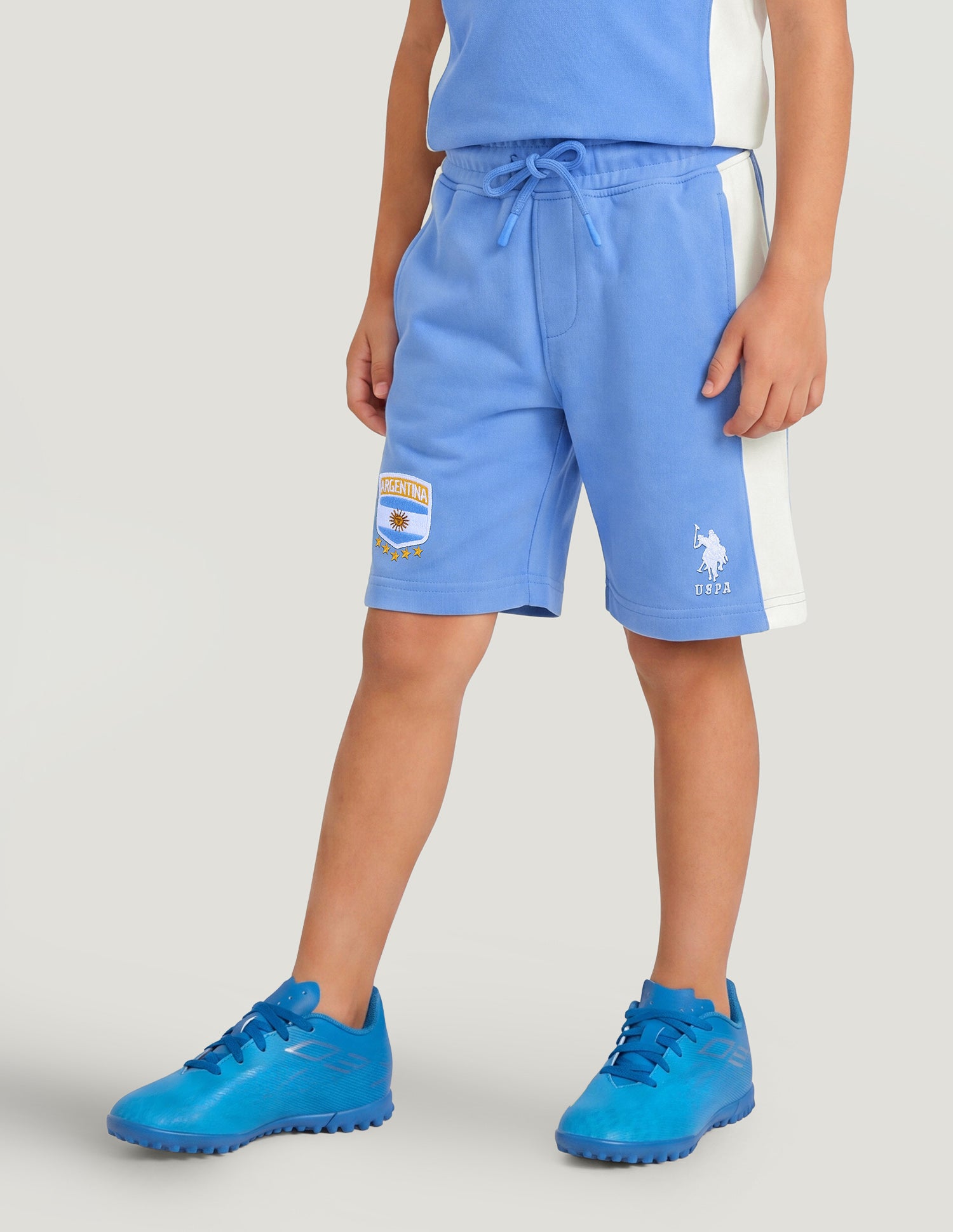 Mid Rise Solid Shorts Blue - U.S. Polo Assn. India | Large