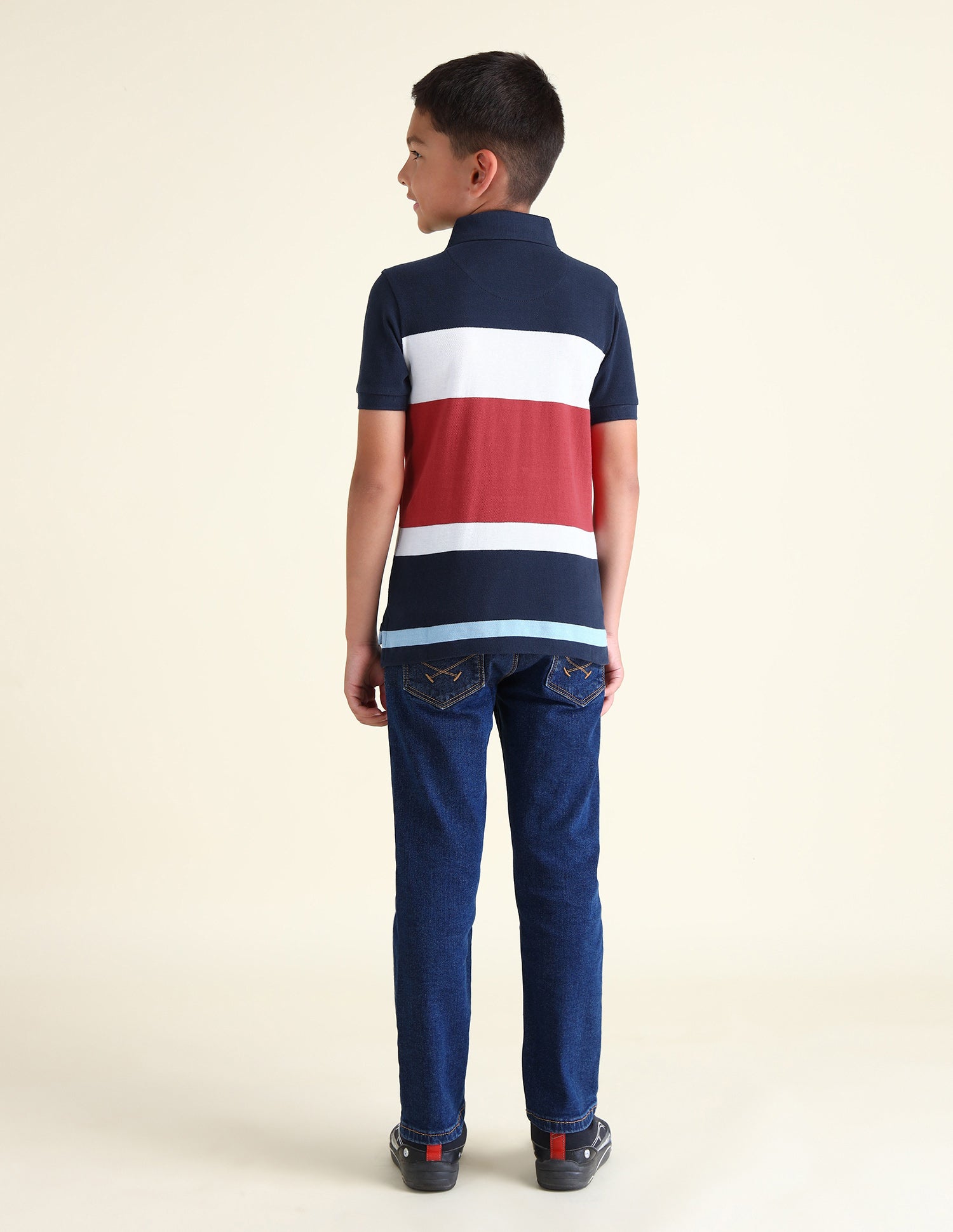 Boys Colour Block Regular Fit Polo Shirts Navy - U.S. POLO ASSN. | Large